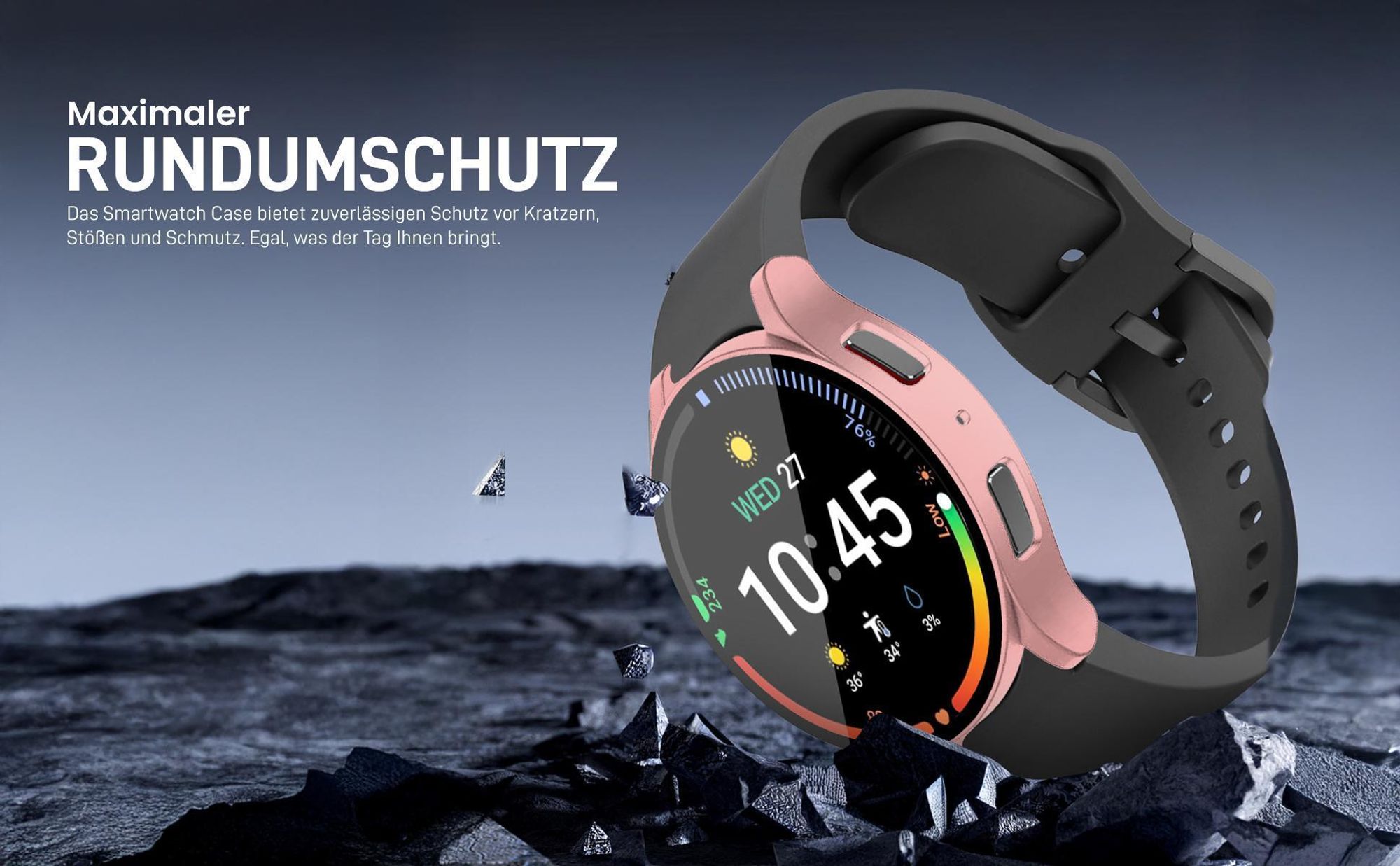 Dunkelgrünes Case für Samsung Galaxy Watch7 40 mm mit Rundumschutz