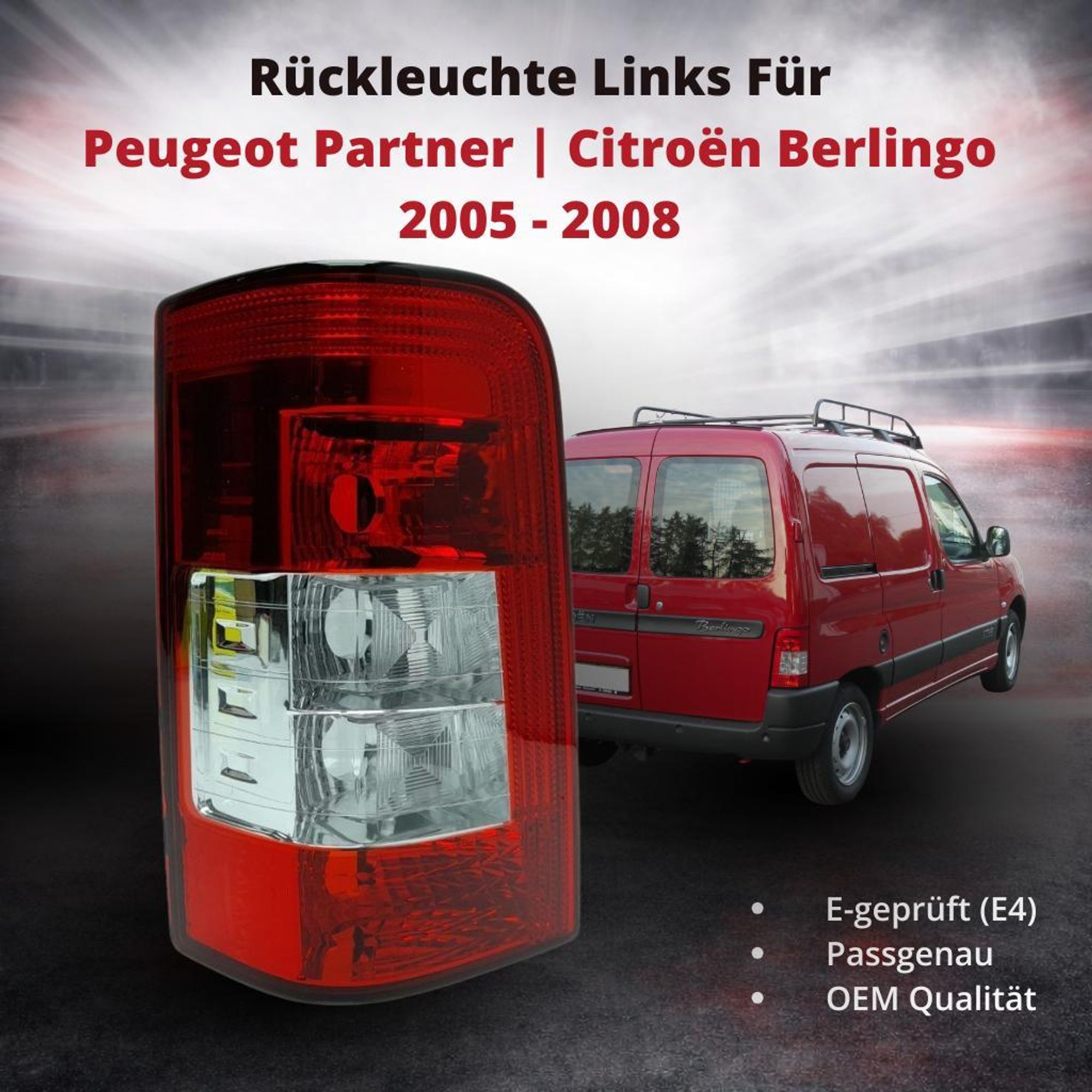 Rückleuchte Heckleuchte Rücklicht Links Für Peugeot Partner | Citroen Berlingo 2005 - 2008 | 6350CX