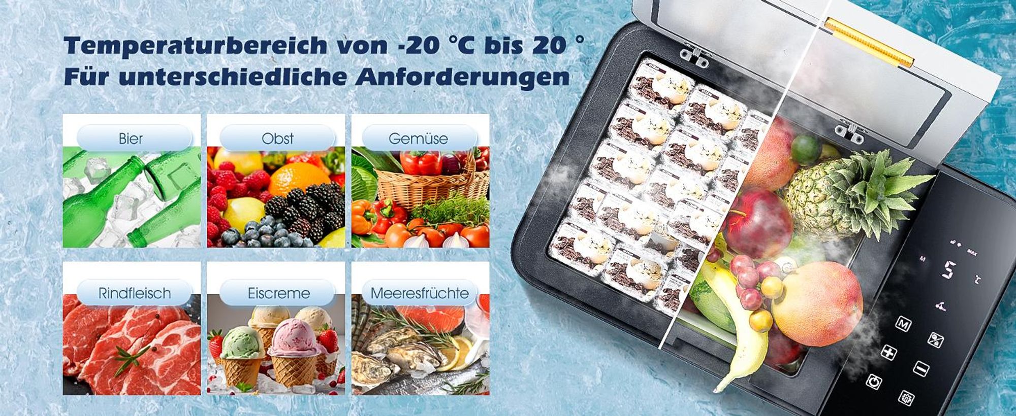 Kompressor Kühlbox 31L, Kühlbox Auto Kompressor mit 12/24V DC & 240V AC, tragbarer Kühlschrank Gefrierschrank Kühlschrank Kühler für Auto, RV, Camping