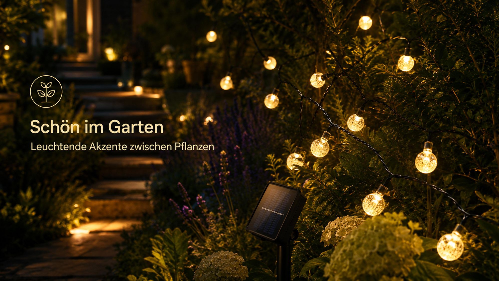 9.5M Lichterkette Außen Solar Glühbirnen LED Lichterketten, Innen Außen Weihnachten Beleuchtung Outdoor Garten Balkon Party Deko, Warmweiß