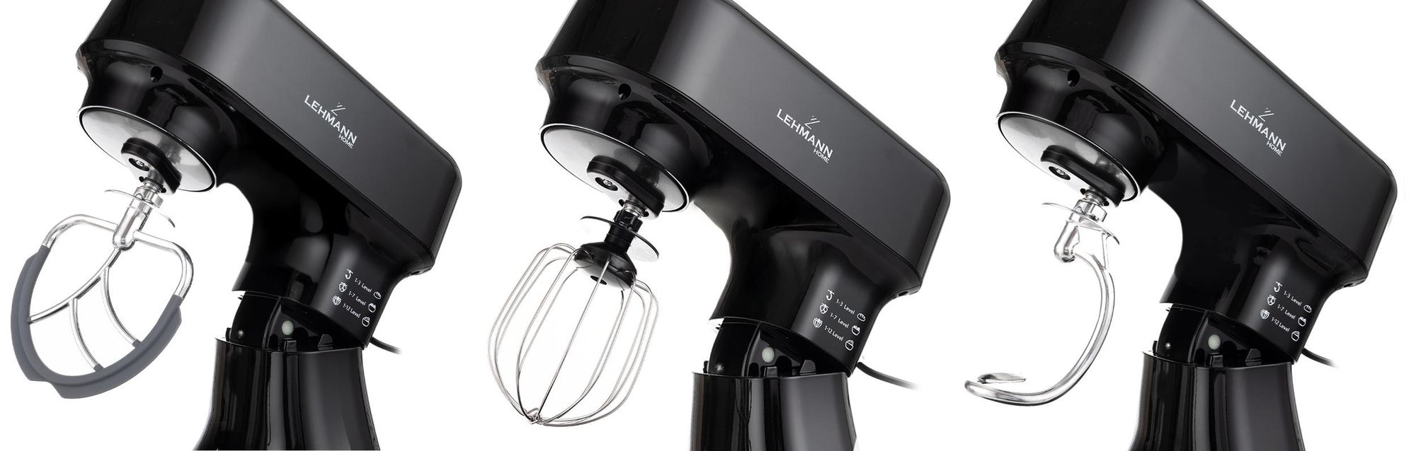 LEHMANN Robot Pâtissier avec Écran, Fonction Fermentation, Balance Intégrée, Bol 5L, 1500W, Noir