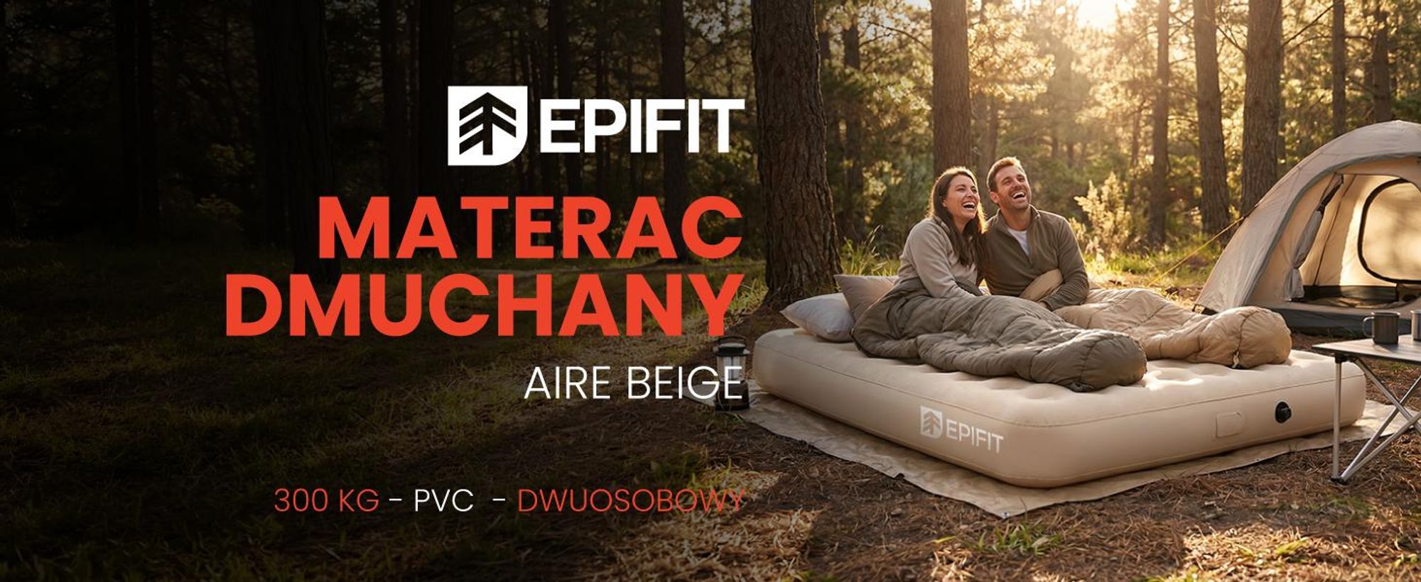 Dwuosobowy materac dmuchany z wbudowaną pompką do 300 kg