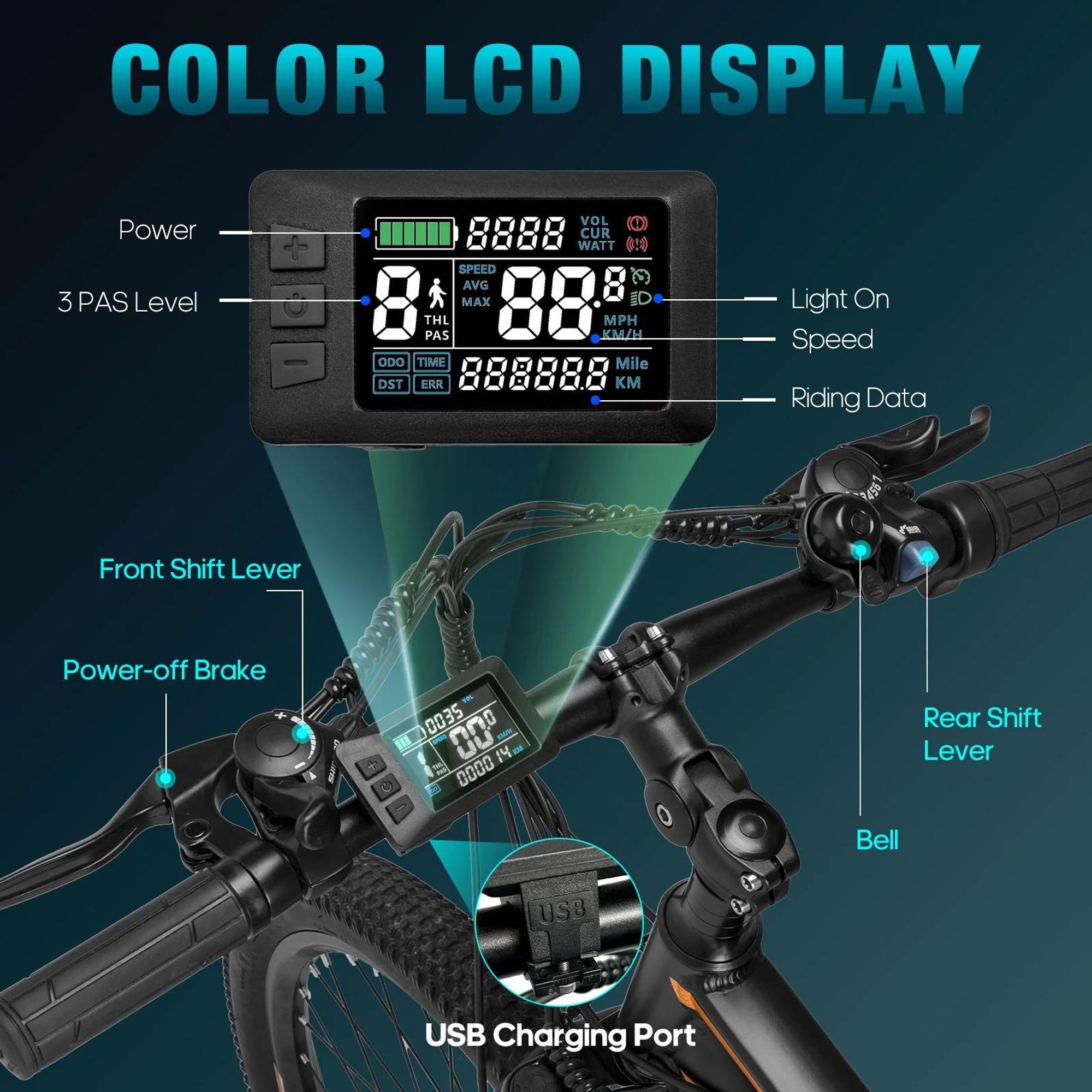 Bicicletta Elettrica | FAFREES | F28 MT | 250W 36V15Ah 27,5" Disco - Nero-Arancio
