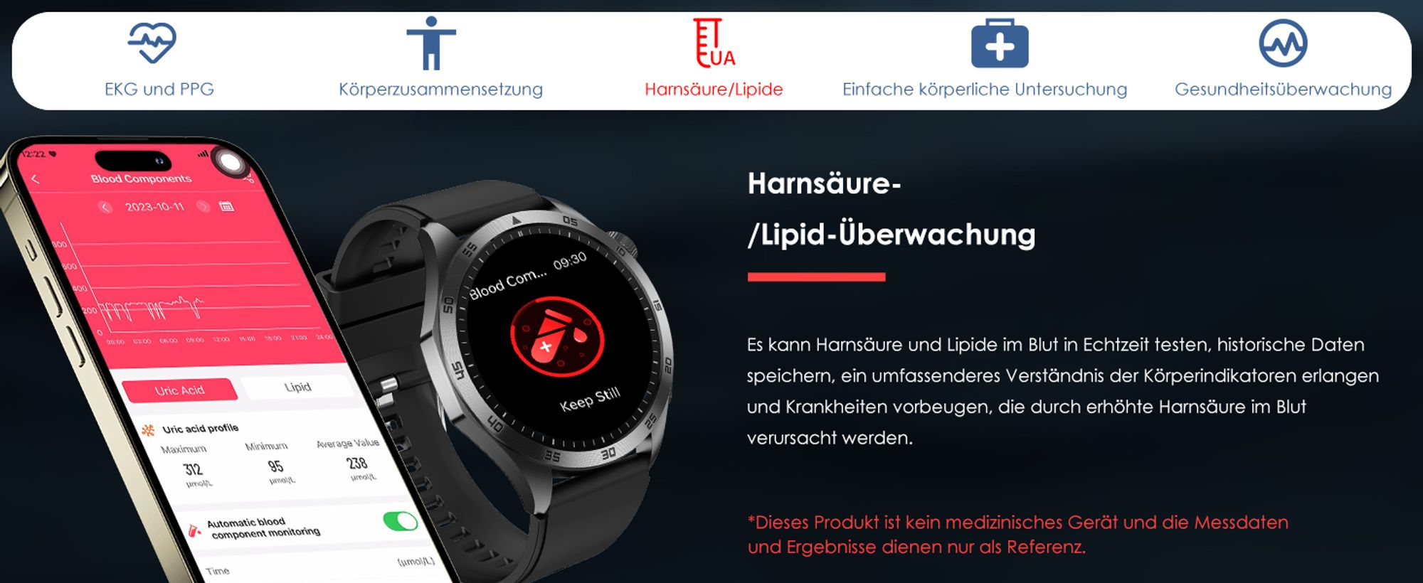 Smartwatch Herren Damen Gesundheitsuhr 1,43 Zoll Smart Watch Always-On Display mit Telefonfunktion, 24-Stunden-Herzfrequenz, Android iOS Wetter