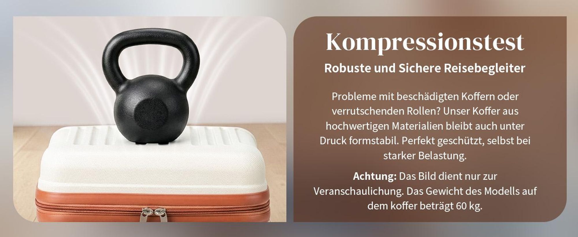 FCH Kofferset, 5tlg. Hartschalen Reisekoffer & Trolley Set S-M-L-XL + Handtasche, 360° Rollen, Beige