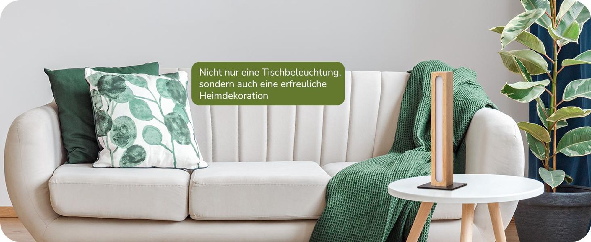 EDISHINE LED Tischlampe Holz, Nachttischlampe Touch Dimmbar, Speicherfunktion