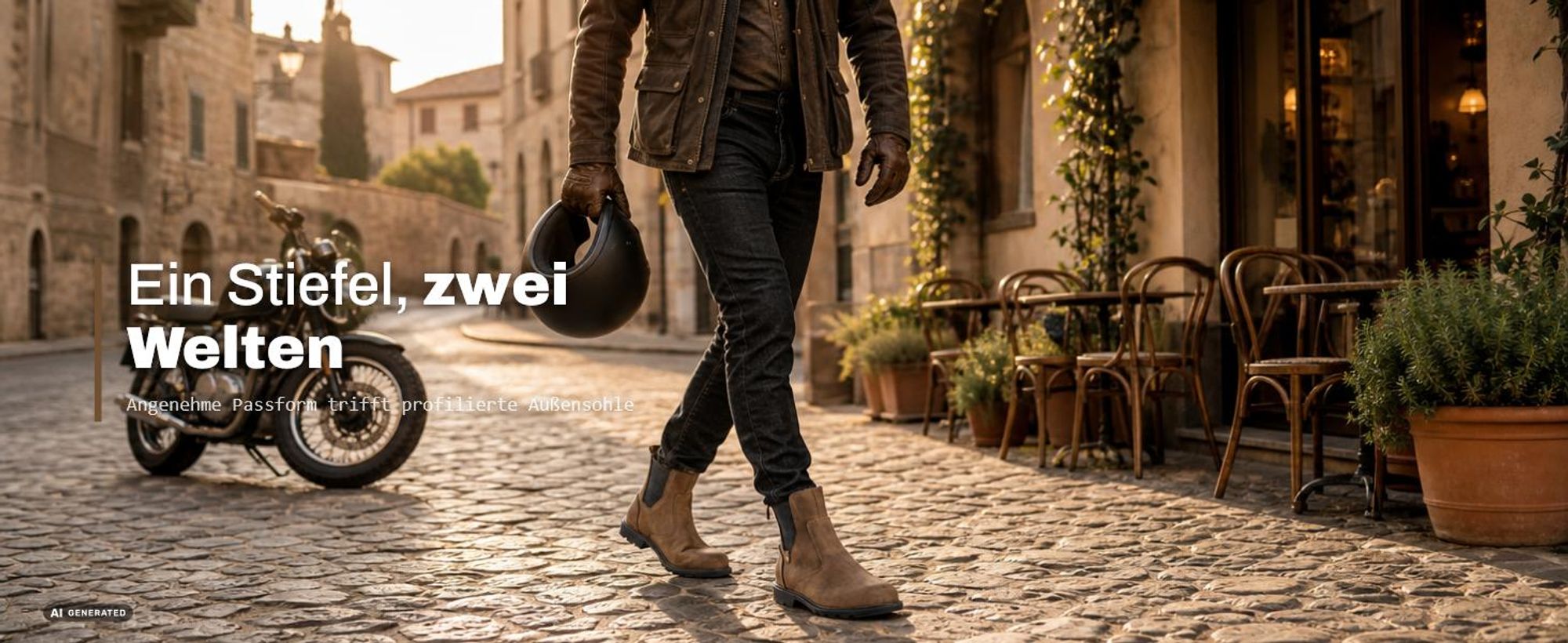 Bogotto Chelsea Motorrad Stiefel, schwarz, 45