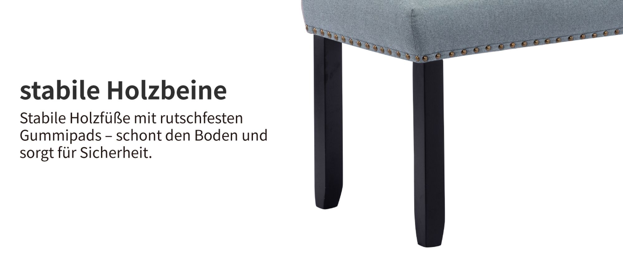 Duhome Sitzbank Flur, Gepolstert Polsterbank mit Leinenbezug Schminkbank Bettbank Fußhocker mit Holzbeine für Esszimmer Wohnzimmer, Grün-Grau