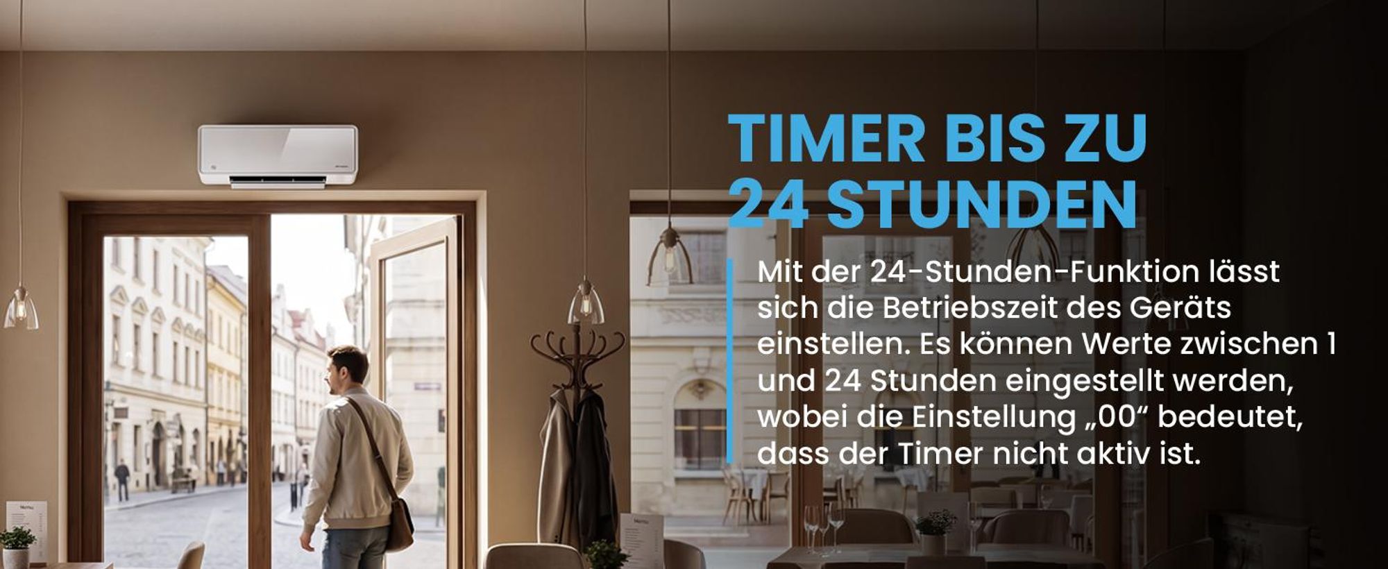 MalTec Luftschleier Wandheizlüfter mit Fernbedienung Heizkörper Energieeffizient Timer 2000 W Weiss