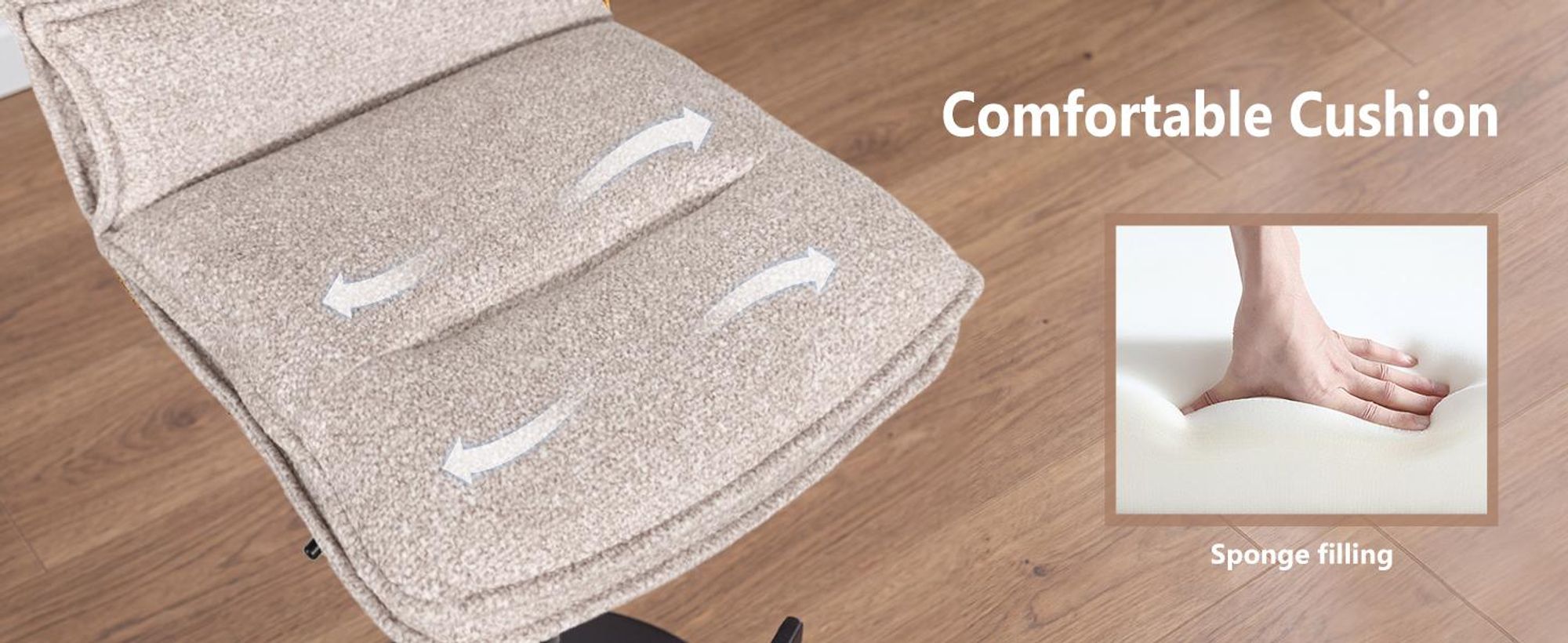 Duhome barkruk, set van 2, in hoogte verstelbaar, draaibaar, bekleed met bouclé, met voetsteun. Geschikt als keukenkruk voor bistro, bar of keuken, kleur: beige