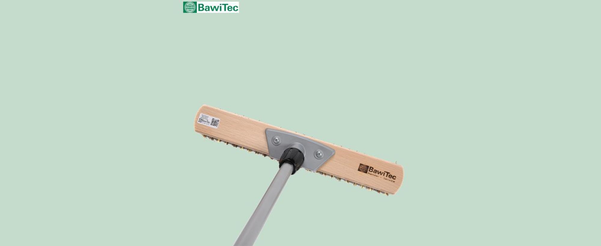 BawiTec Großraumschrubber harte Borsten Breite 40cm mit Teleskopstiel 200cm Lang Schrubber Stiel ausziehbar