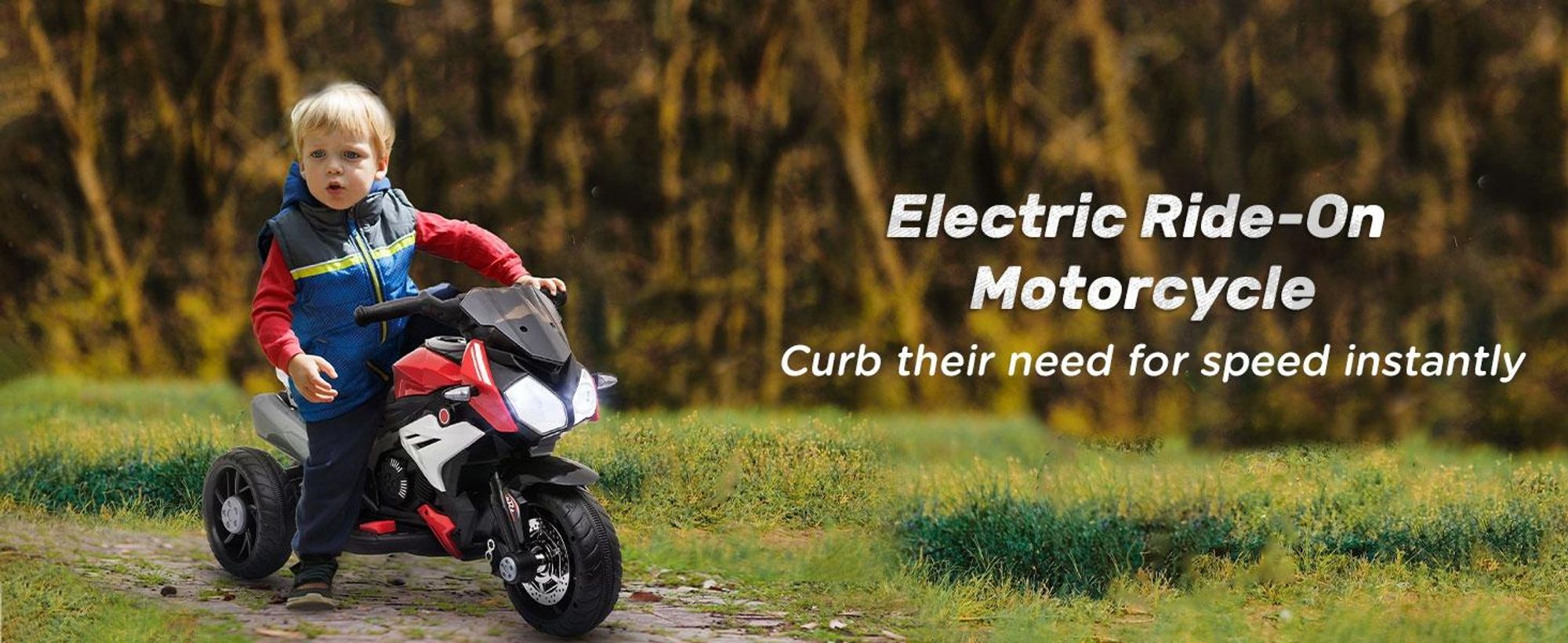 HOMCOM Elektryczny motocykl dziecięcy z muzyką i światłami, 3 km/h, dla dzieci w wieku 3-5 lat, maks. 25 kg, czerwono-czarny