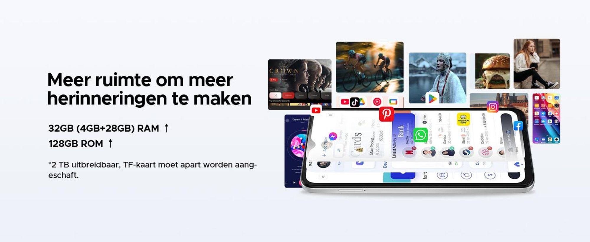 DOOGEE Note56 Pro Smartphone, Android 16, 6,56" scherm met 90Hz, 6150mAh batterij, 32GB RAM + 128GB opslag, 4G Dual-SIM, 13MP camera, NFC, vingerafdruksensor, gezichtsherkenning