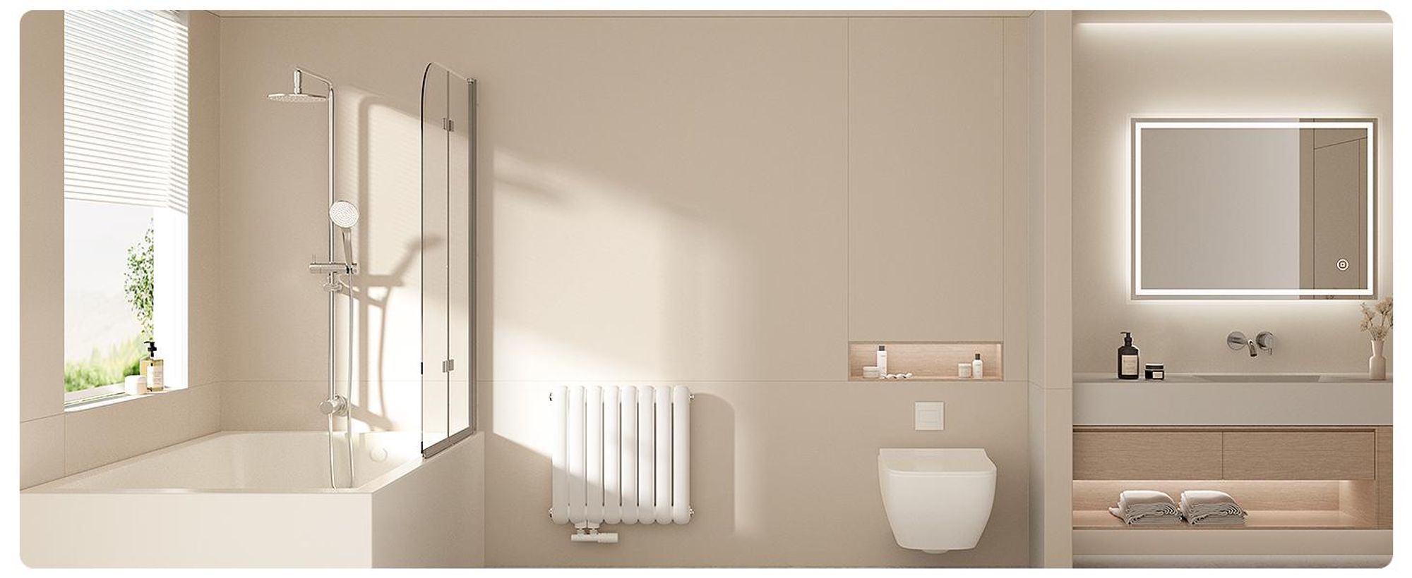 EMKE Paroi de douche pliante 100 x 140cm nano-revêtement ESG verre de sécurité double porte pliante paroi de douche en verre pour baignoires