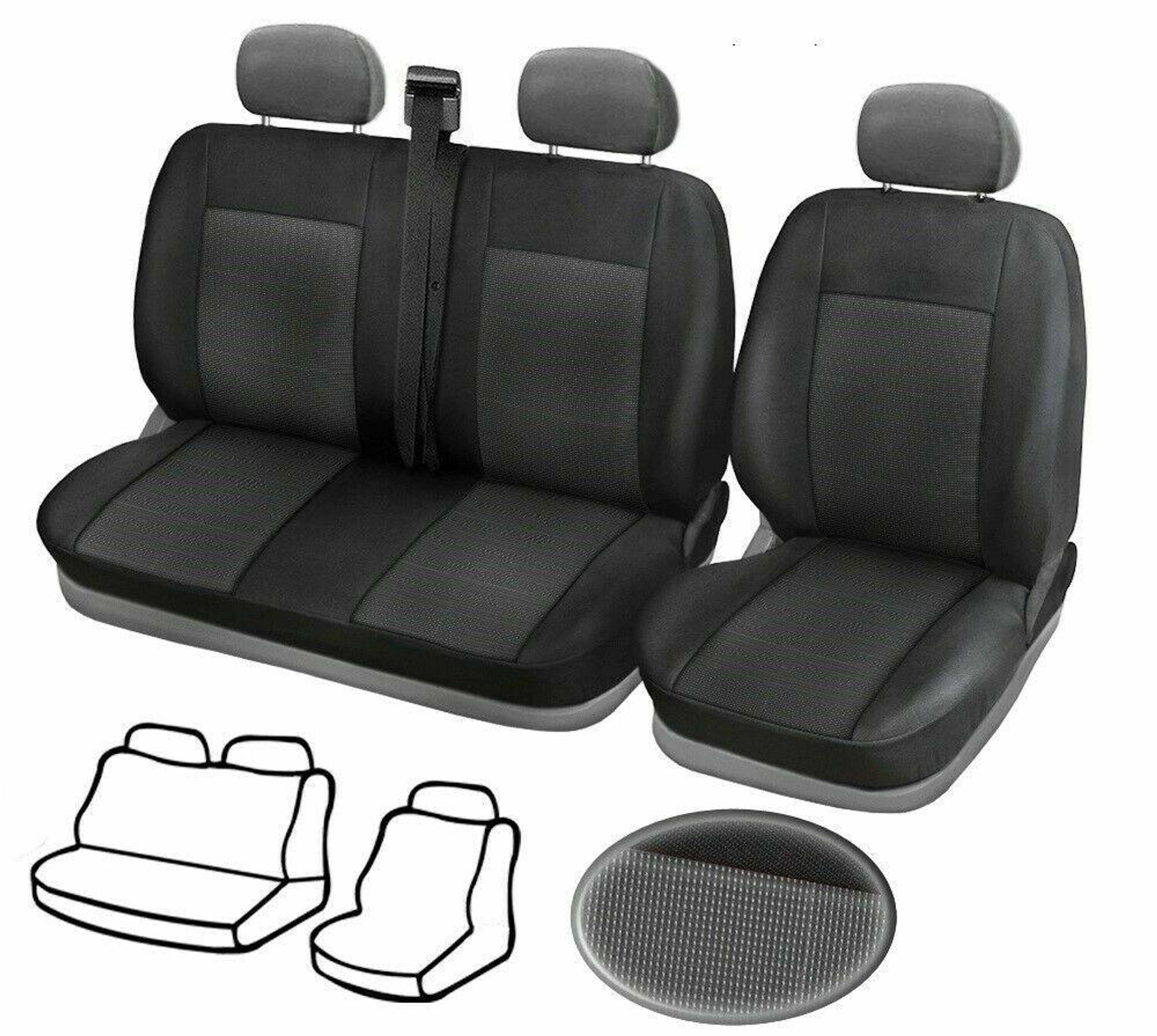 Bus Sitzbezüge 2+1 Für Renault Trafic 2001-2014 Schonbezüge Polyester Stoff
