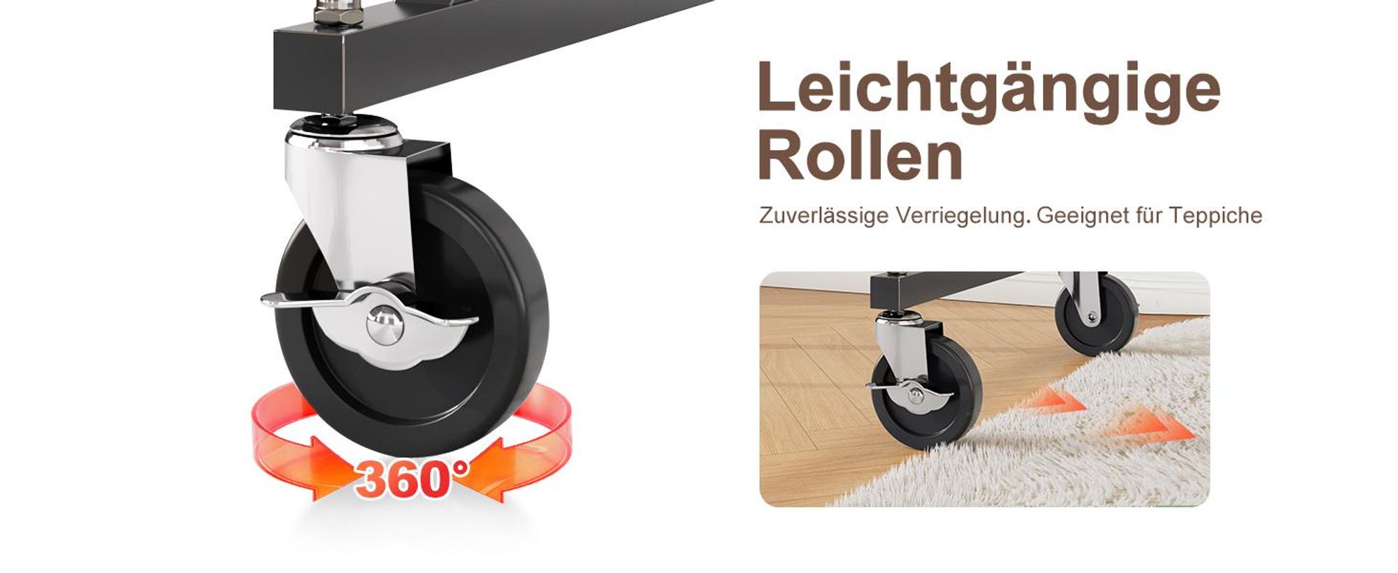 HOKEEPER Kommerzieller Kleiderständer mit Z-Ständer, Tragkraft 182 kg, robuster Kleiderstange auf Rollen, schwarz
