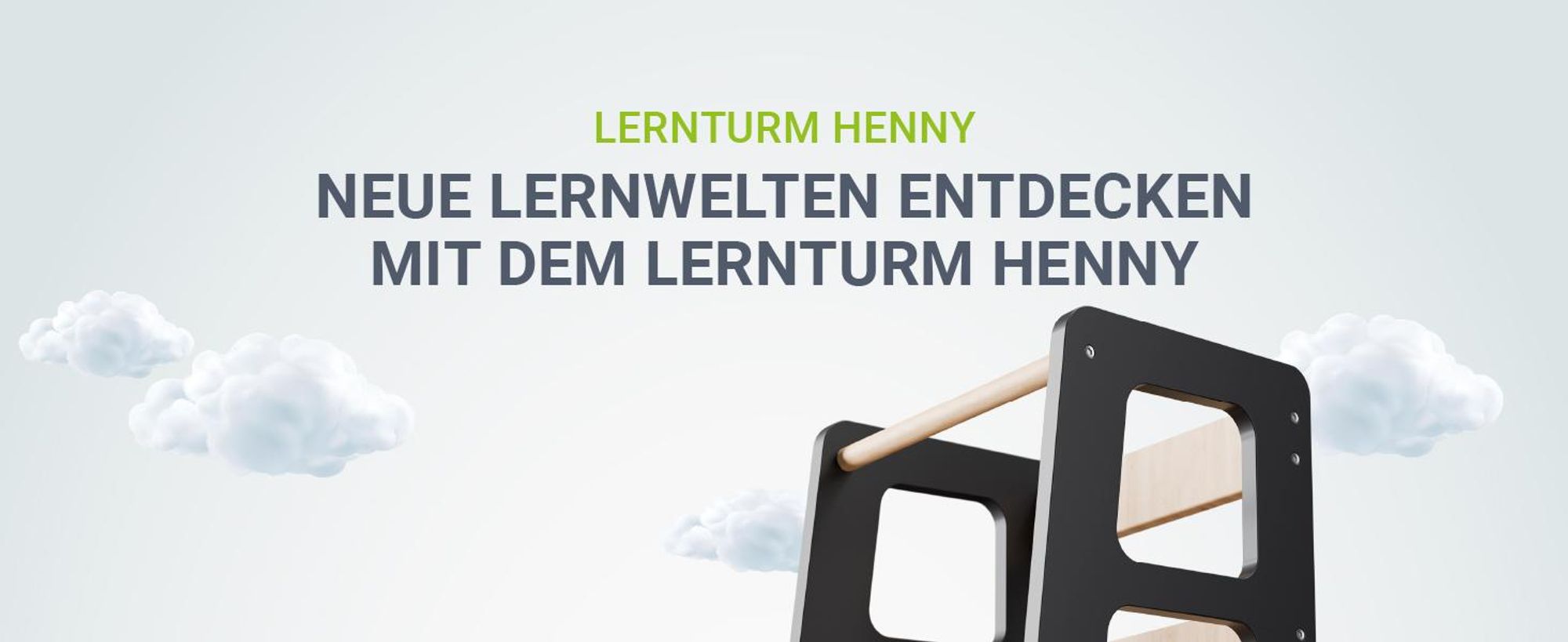 Juskys Lernturm Henny - für Kinder ab 1 Jahr, Stehhilfe - Schwarz