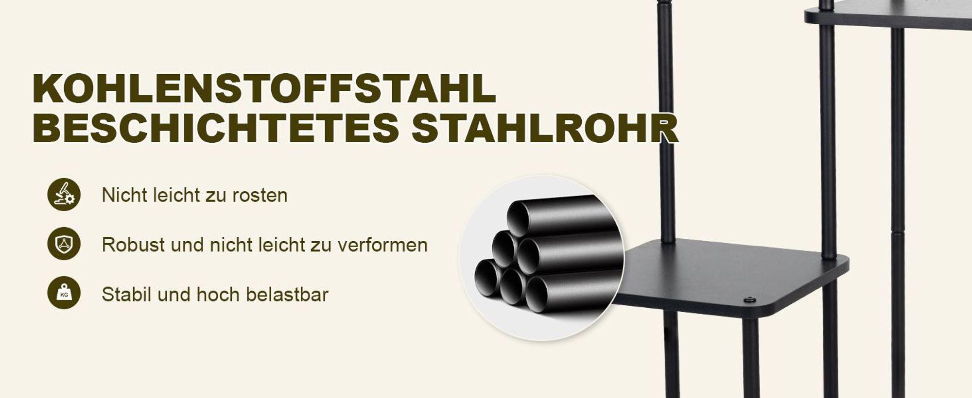Ribelli Pflanzentreppe 5 Etagen Pflanzenständer, Blumenständer 106cm Höhe Blumenregal aus Holz und Metall, Deko für Balkon Garten Wohnzimmer, Schwarz