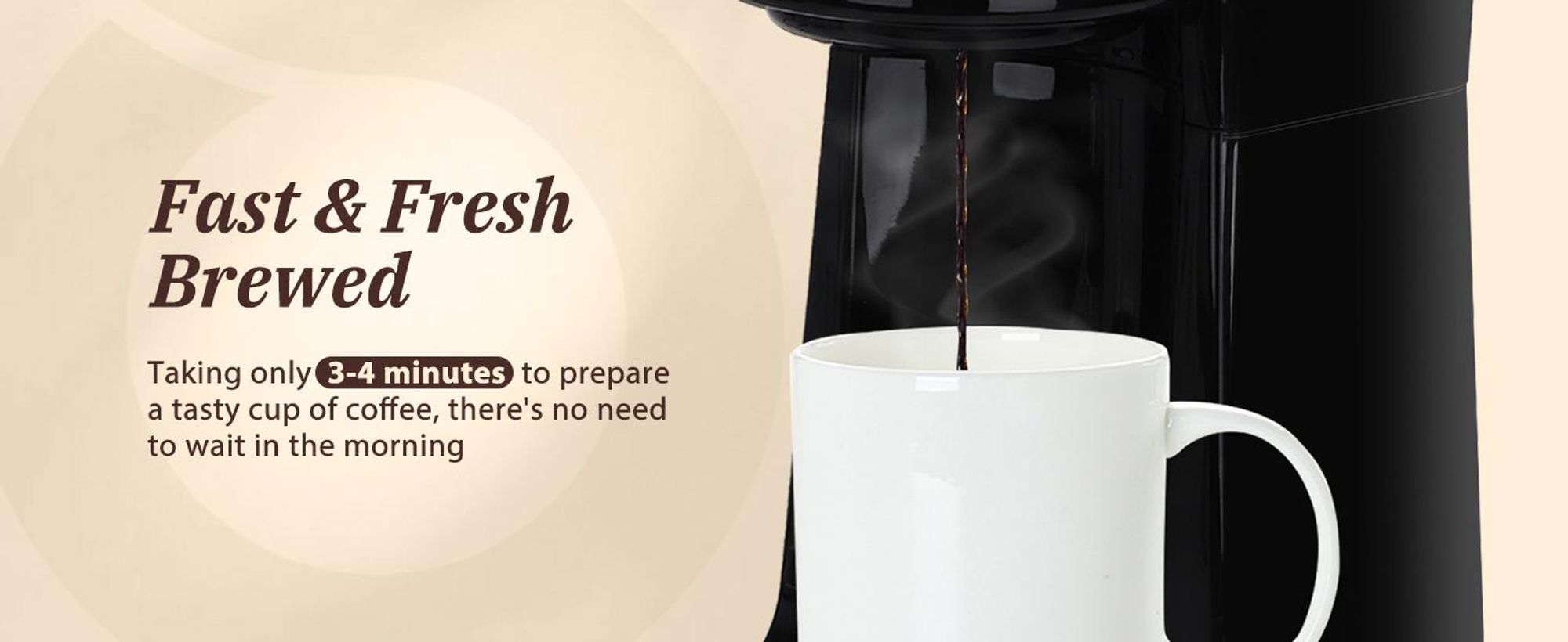 Aigostar - 420 ml Filterkaffeemaschine Mit 24h-Timer, Kaffeemaschine mit Thermobecher, , LCD-Anzeige