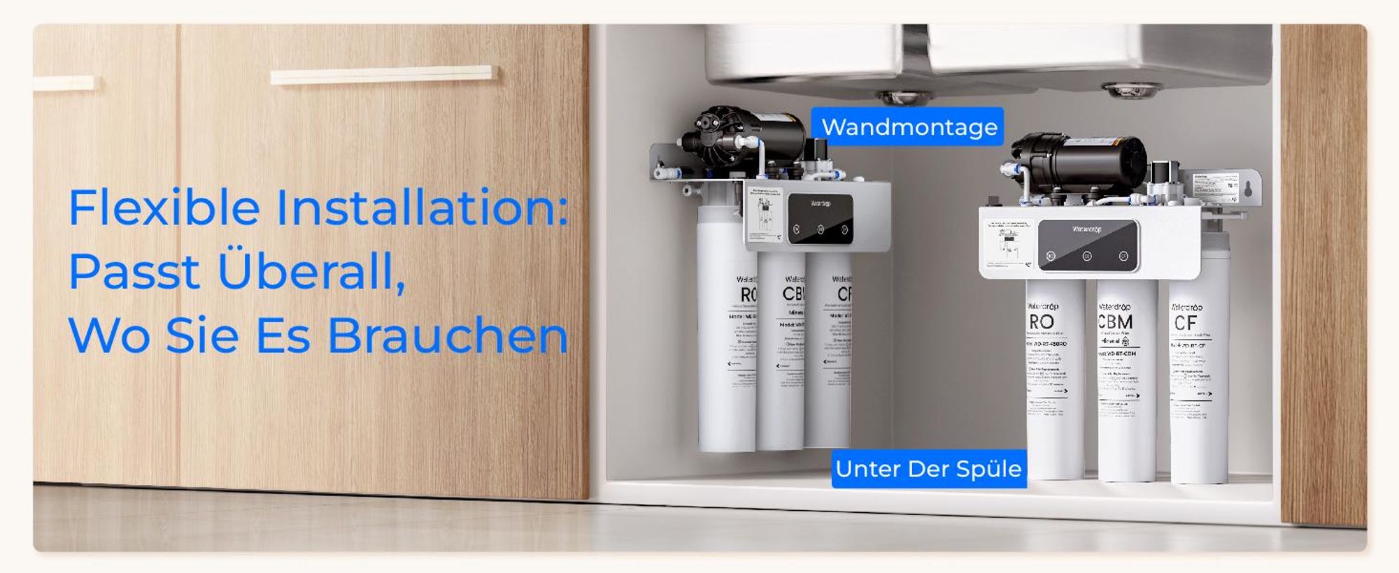 Waterdrop T3-M Remineralisierung Umkehrosmoseanlage, NSF/ANSI 372-, 9-stufiger RO-Wasserfilter, 450 GPD Tankloses Wasserfiltersystem