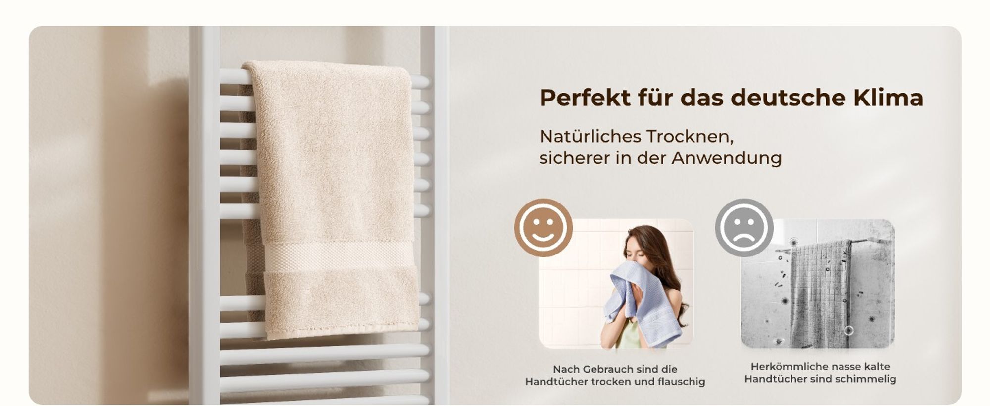 Heilmetz Badheizkörper 100 x 40 cm Weiß Handtuchtrockner Mittelanschluss Heizung Handtuchwärmer Heizkörper Bad Radiator für Zimmer 3㎡