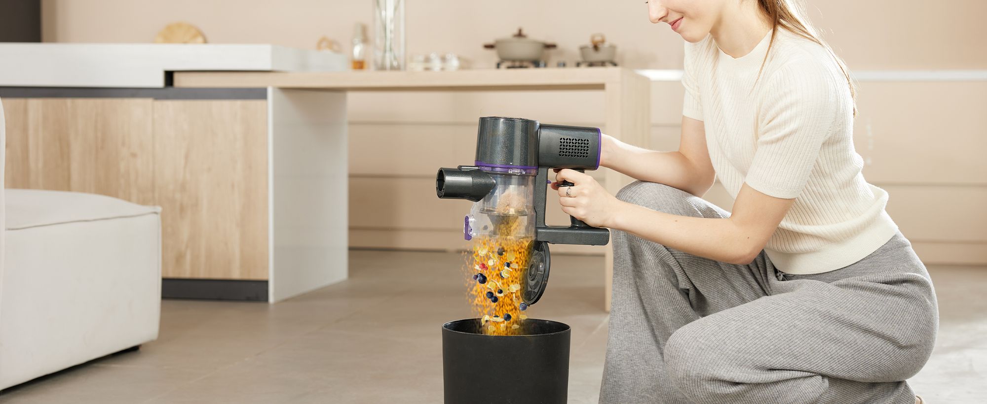 Bezprzewodowy odkurzacz Vactidy V8 Pro 35000 Pa, odkurzacz akumulatorowy 8 w 1, 45-minutowy samostojący odkurzacz ręczny do dywanów, sierści zwierząt, drewna i twardych podłóg