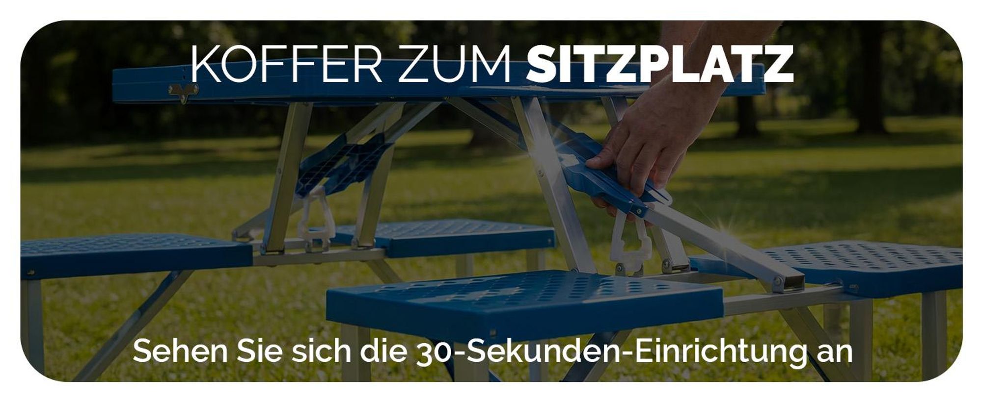 CASARIA Campingtisch mit 4 Sitzplätzen Blau