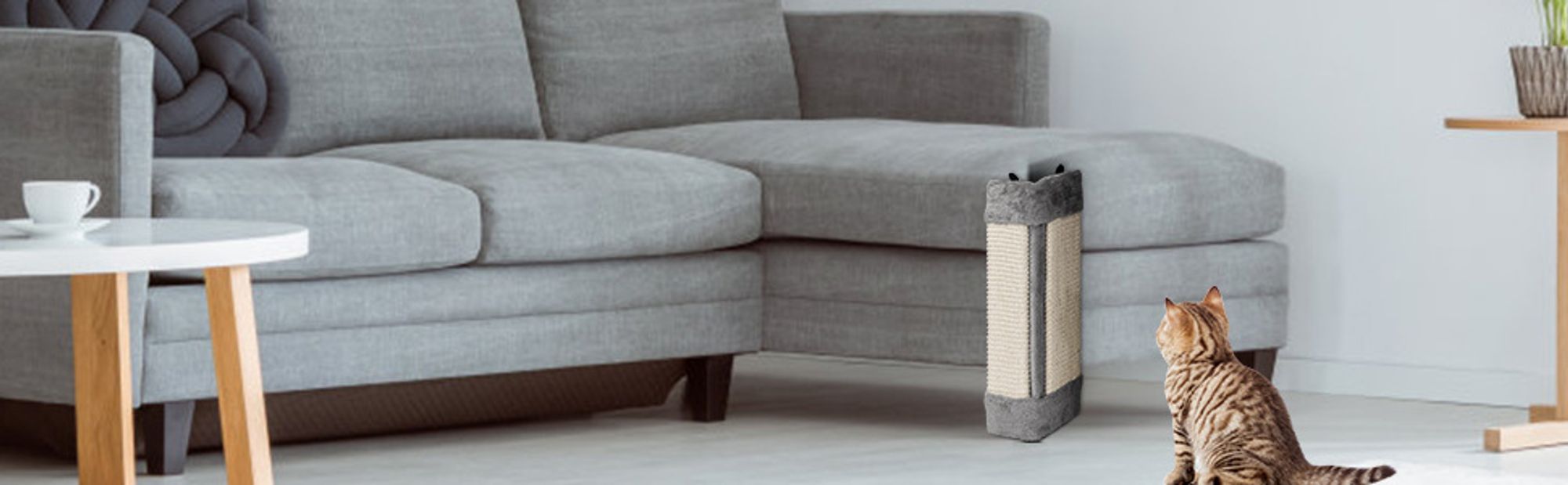 Katzen Kratzbrett Kratzmatte Kratzecke Sisal Katze Kratz Eck Brett Ecke,Grau 41 * 24 * 2,5cm