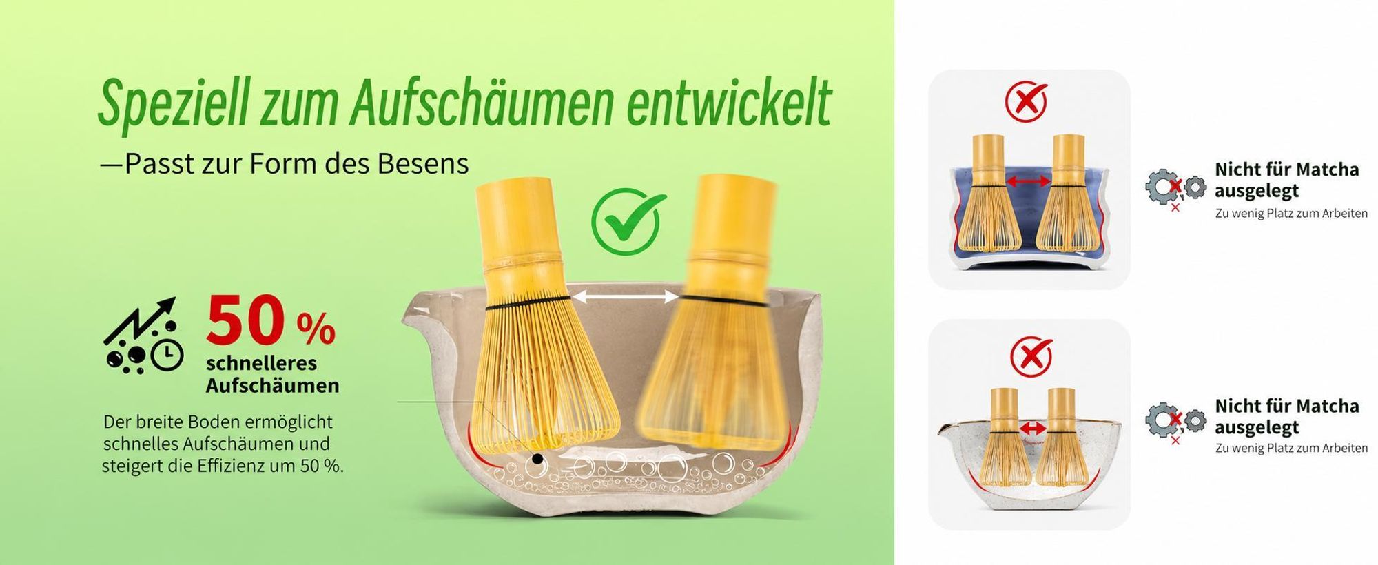 Matcha Set, 7-tlg. Komplettset, Matcha Schale mit Ausgießer, Bambus Besen, Zubehör für Matcha Zeremonie, Naturmaterialien, Geschenkidee