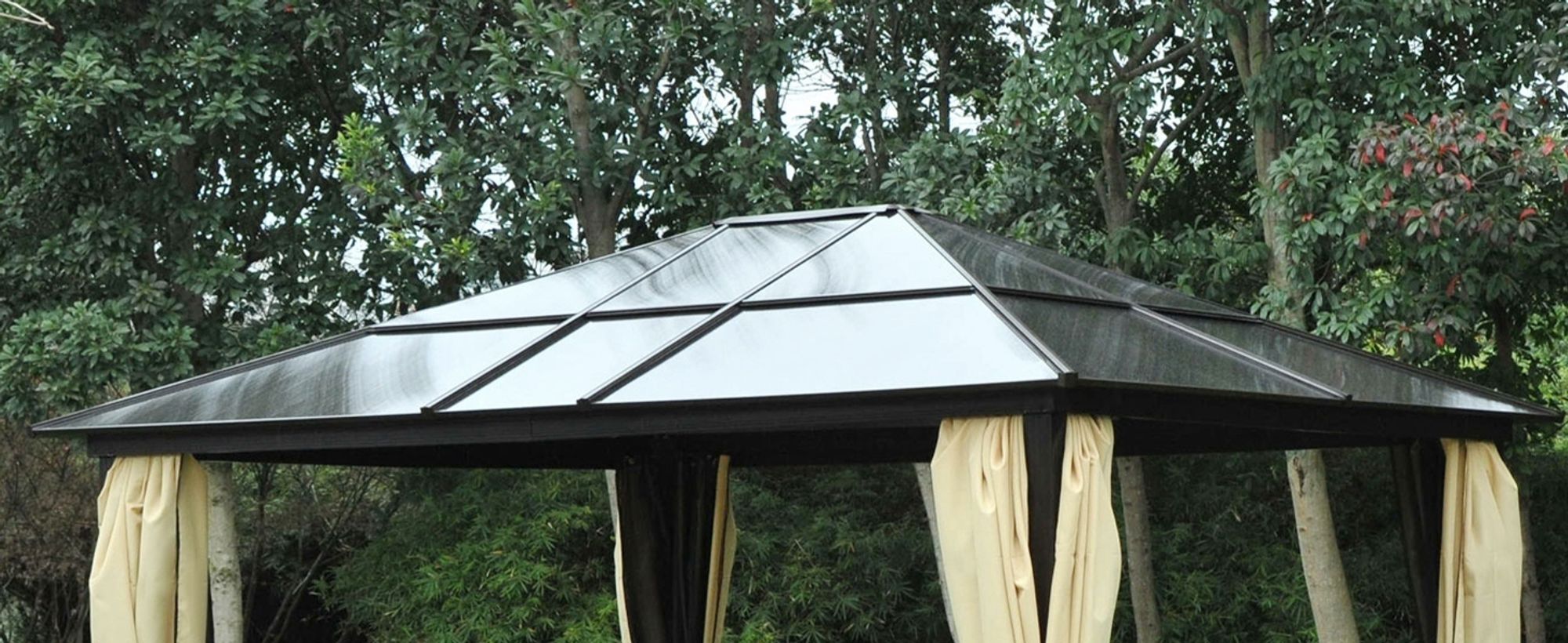 Outsunny Luxus Pavillon Gartenpavillon Partyzelt Gartenzelt PC-Dach Alu