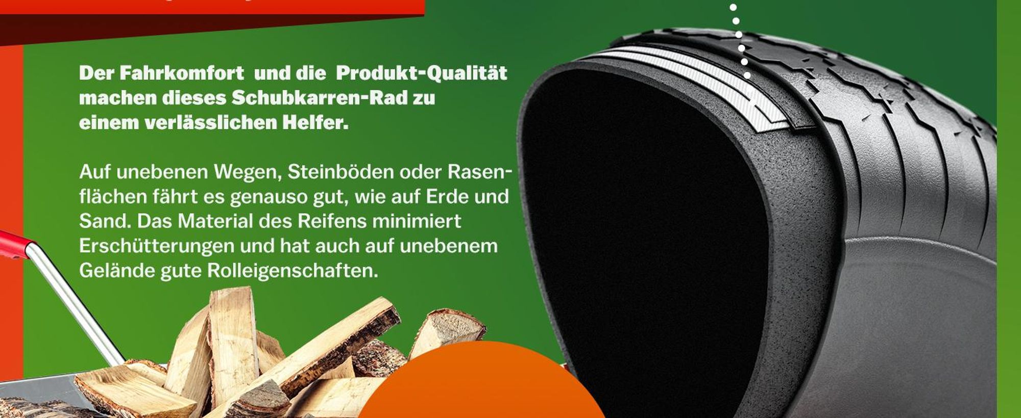 GARDEBRUK® Schubkarrenrad Luftbereifung