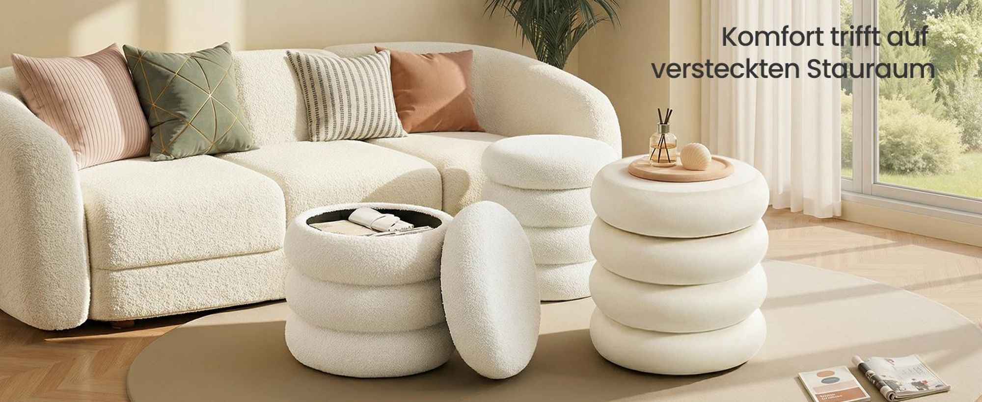 Komfortabel sitzen und clever verstauen: Hocker mit verstecktem Stauraum für ein stilvolles Zuhause.