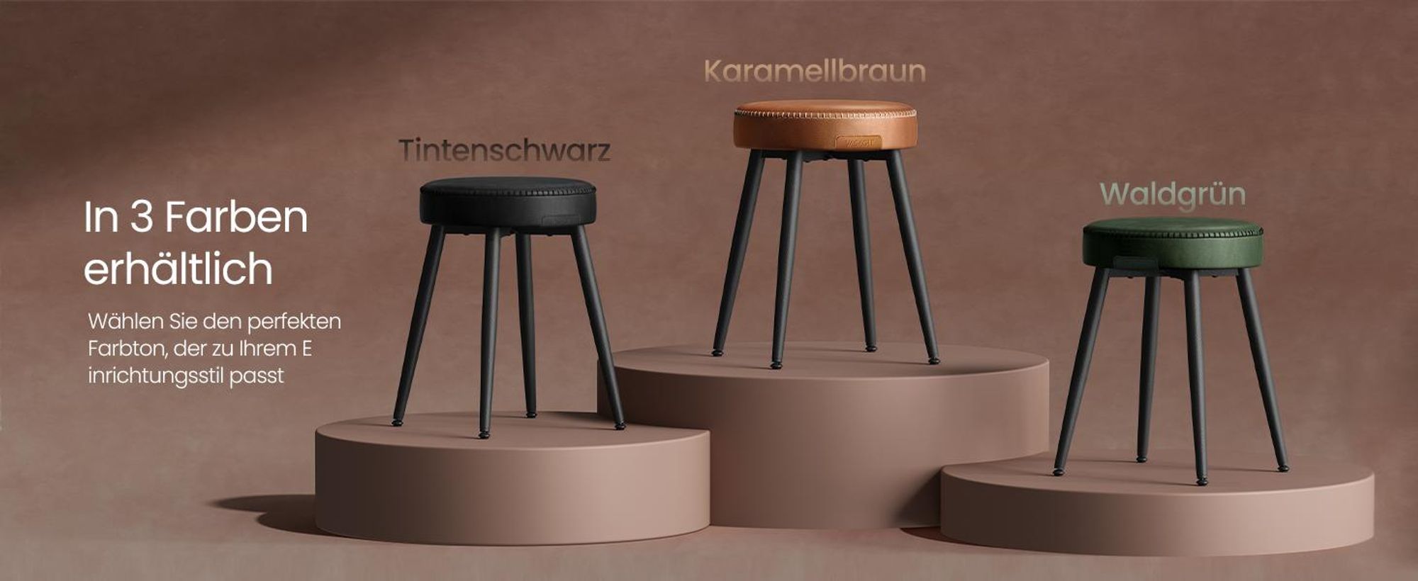 VASAGLE Esszimmerstuhl (2 St), Sitzhocker, EKHO Series, Kunstleder, 48,2 cm hoch, karamellbraun