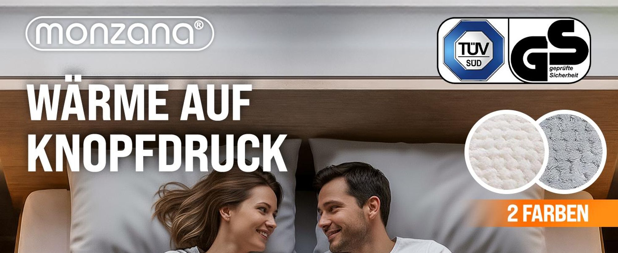 MONZANA® Heizdecke Wärmeunterbett 160x140cm Timer 2x60W grau Doppelheizdecke Überhitzungsschutz waschbar