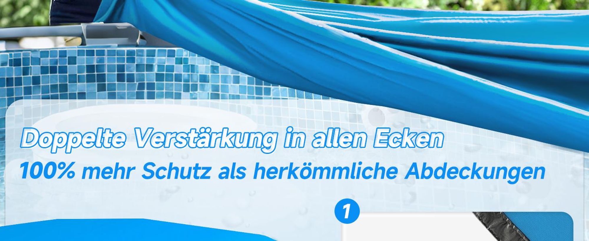 Sekey Poolabdeckung Rund Hochdichtes Abdeckplane für Stahlrahmenbecken, 457 cm, Blau