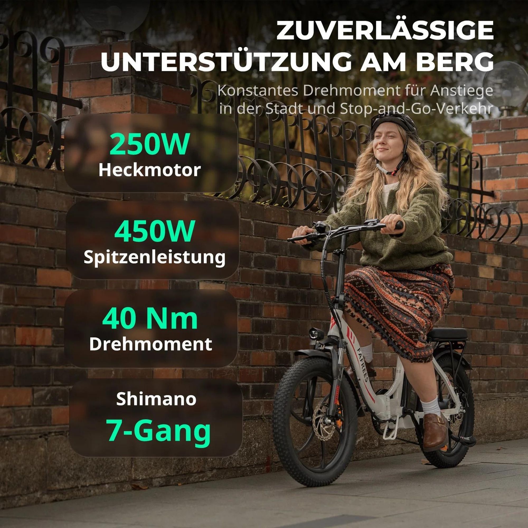 FAFREES F20 Elektrisches Fahrrad - Motor 250W Akku 36V18Ah 20'' Scheibenbremsen - Grau