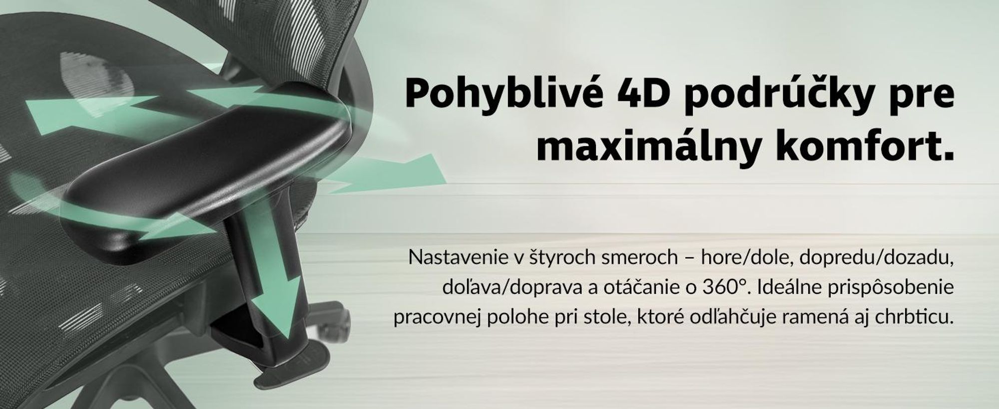 kancelárska stolička di volio Vataro - ergonomická kancelárska stolička s 2D opierkou hlavy a 4D podrúčkami, priedušným sedákom