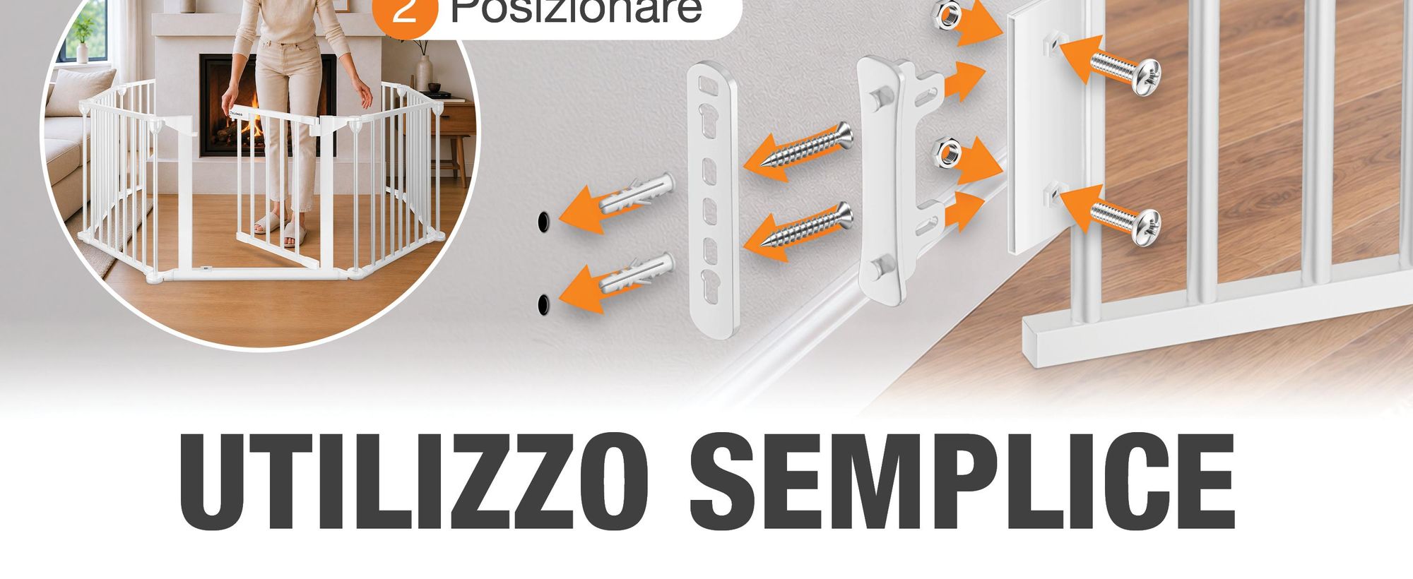 Griglia di protezione per camini ELONEO, alta 75 cm, griglia di sicurezza in metallo con chiusura di sicurezza, protezione per bambini, barriera per scale, porta scorrevole, recinto per cani
