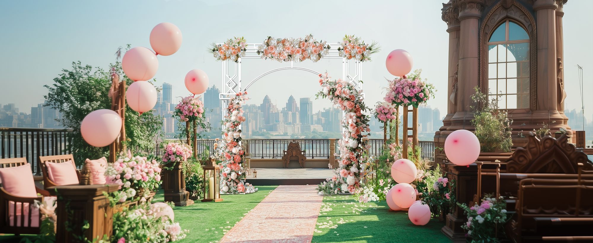 WISFOR Rosenbogen, Extra Stil Hochzeitsbogen Hintergrundrahmen Metall Ballondekoration Fotokabine DIY Eisen Blumenrahmen Ehe Bogen