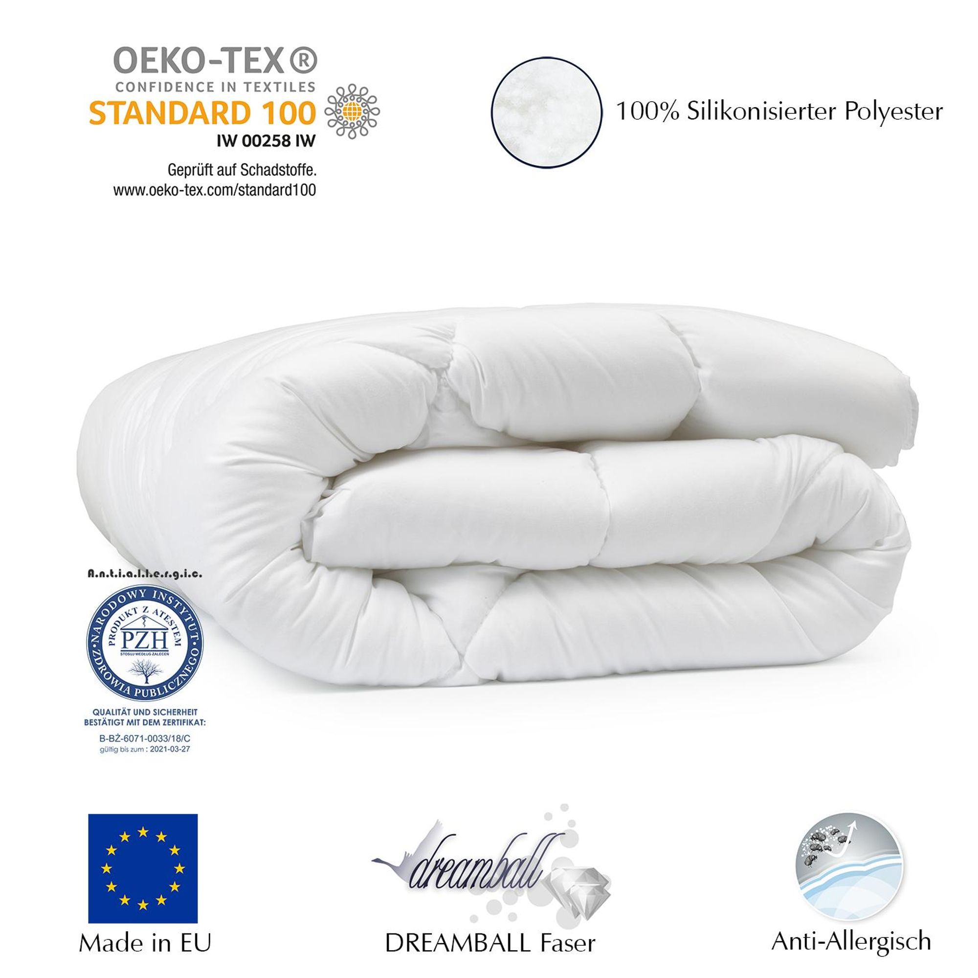 Bettdecke 135x200 – 4 Jahreszeiten Bettenset – Mikrofaser – Waschbar 95°C – Allergiker geeignet