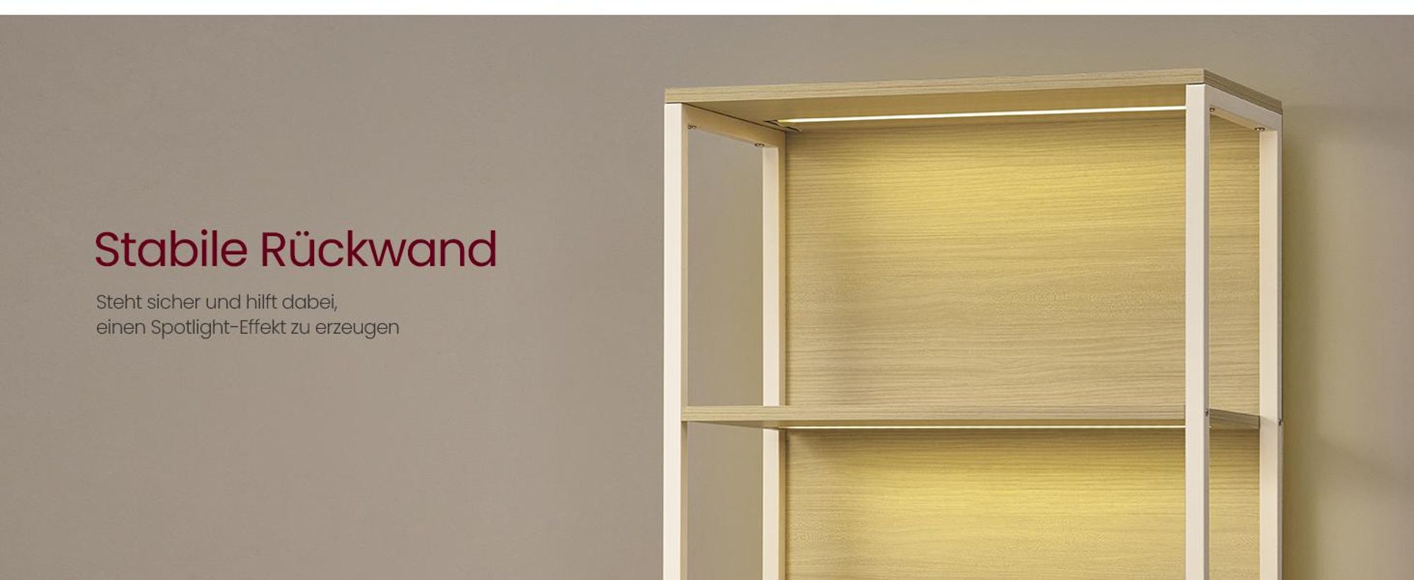VASAGLE Bücherregal mit 6 Ebenen, Standregal mit einstellbarer LED-Beleuchtung, für Wohnzimmer