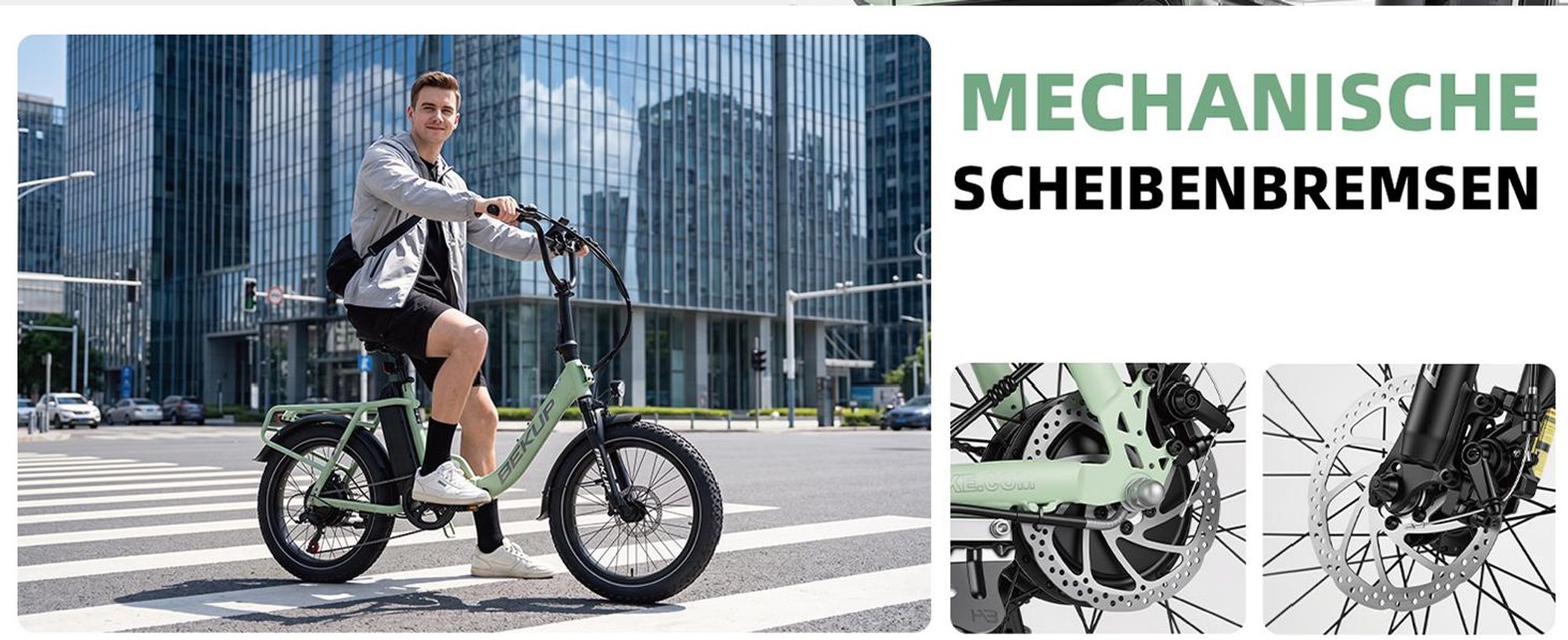 20" LCD E-Bike Elektrofahrrad 20 Zoll, 48V 15Ah Klappräder für Lange Reichweite bis 120KM, All-Terrain Ebike Herren für MTB, Pedelec E-bike 60N·M Grün