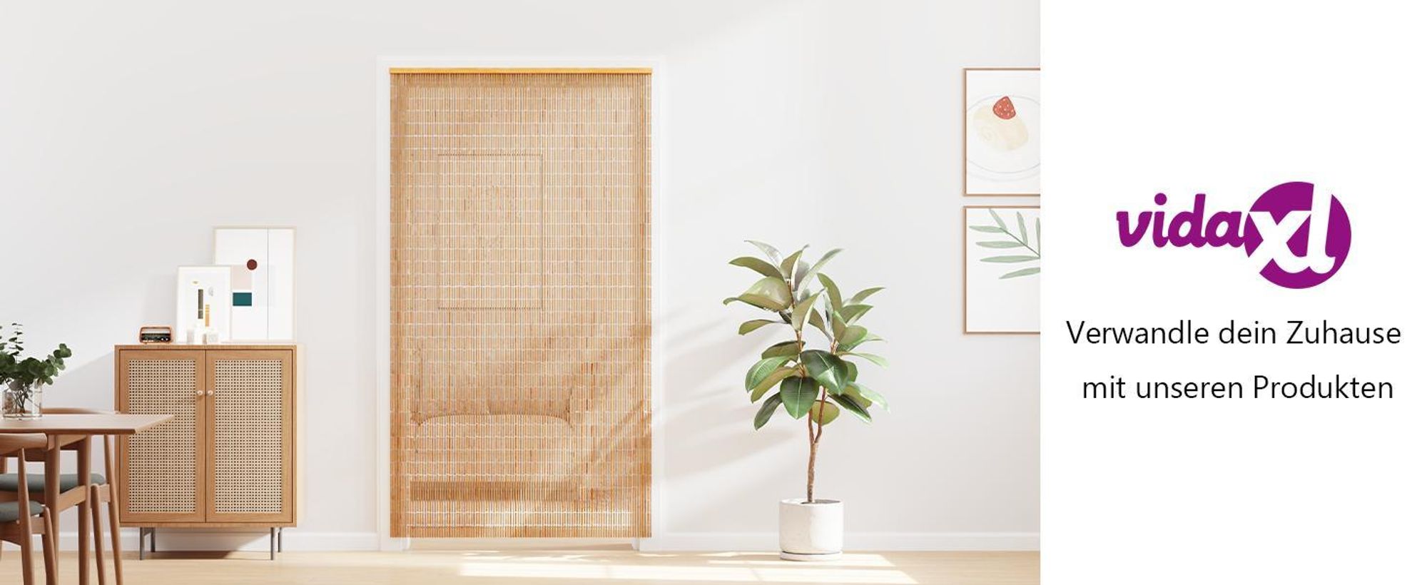 vidaXL Insektenschutz Türvorhang Bambus 120 x 220 cm