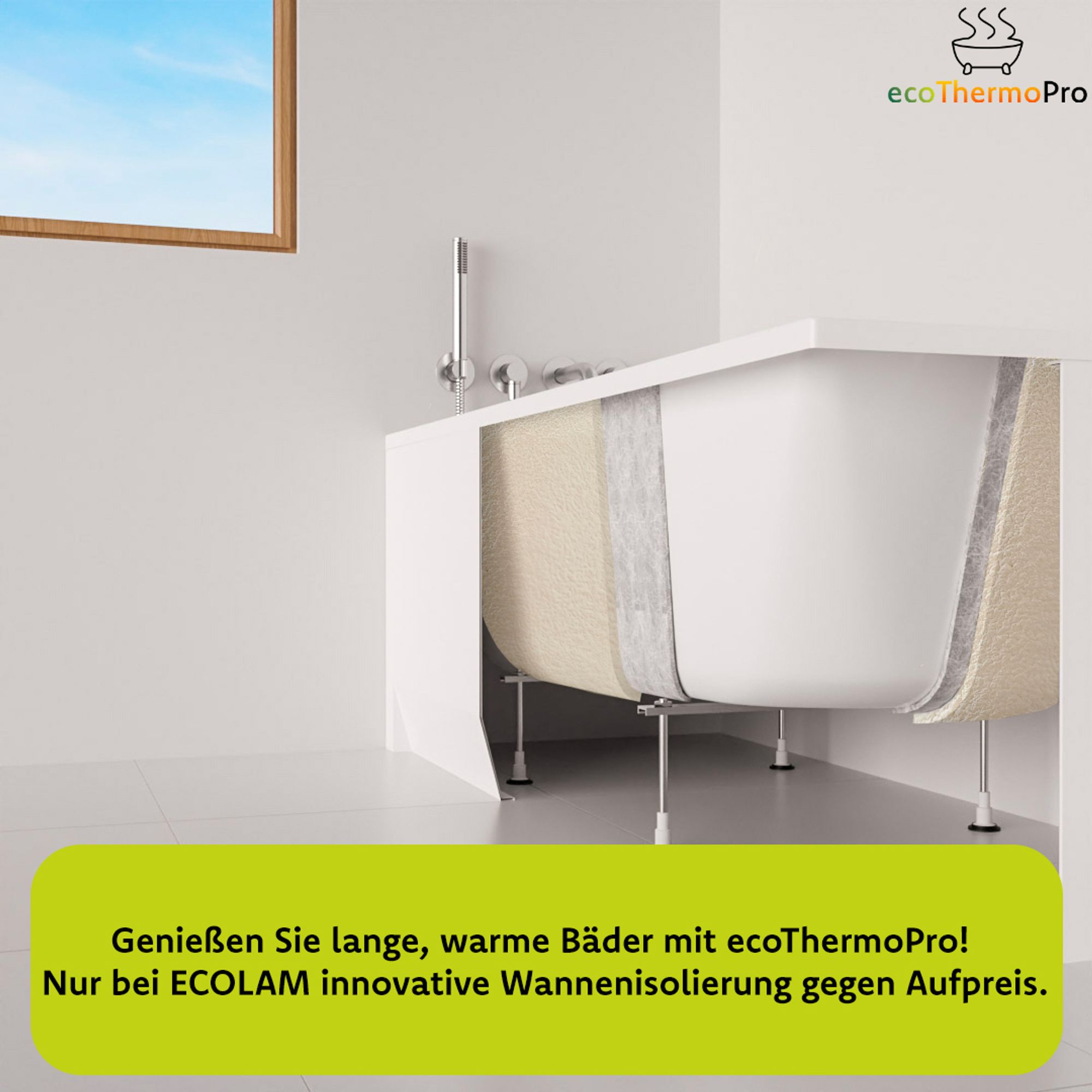 ECOLAM Badewanne Bala 120x120 cm Eckbadewanne + Schürze Wanne mit Sitz symmetrische Acrylwanne Eckwanne Ablaufgarnitur Füße Silikon