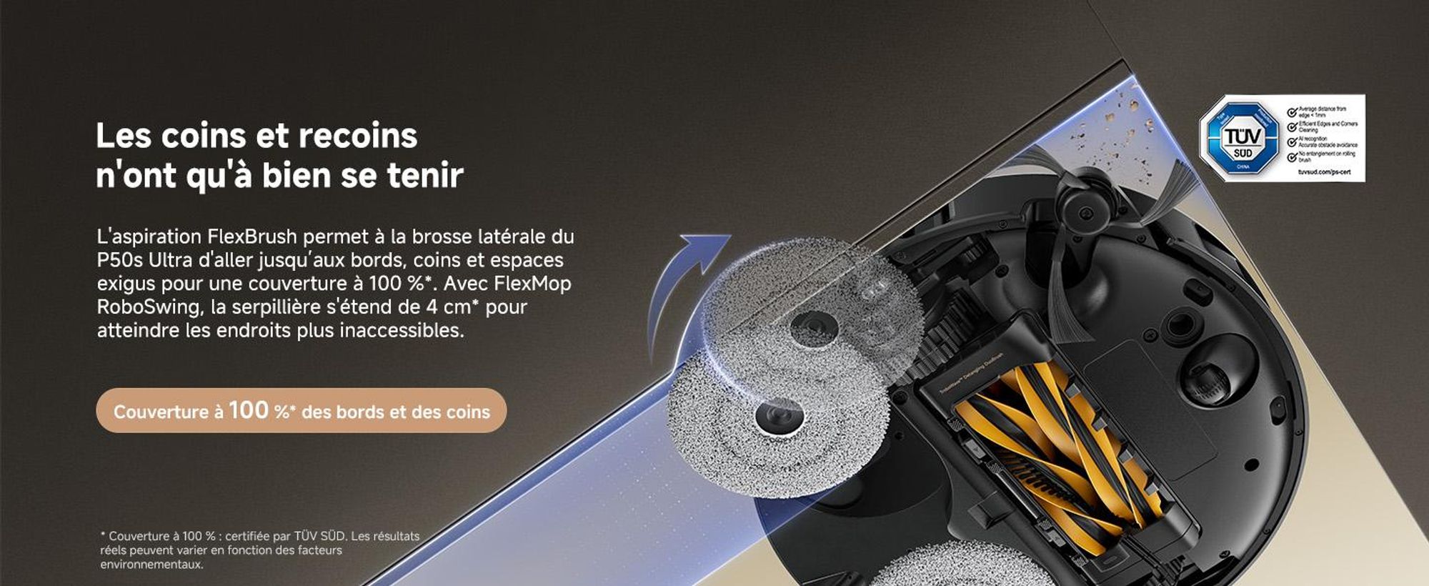 MOVA P50s Ultra Robot d'Aspiration et de Balayage, 24 000 Pa, Station d'Aspiration Automatique, Franchissement Obstacles StepMaster, Navigation Dual-L