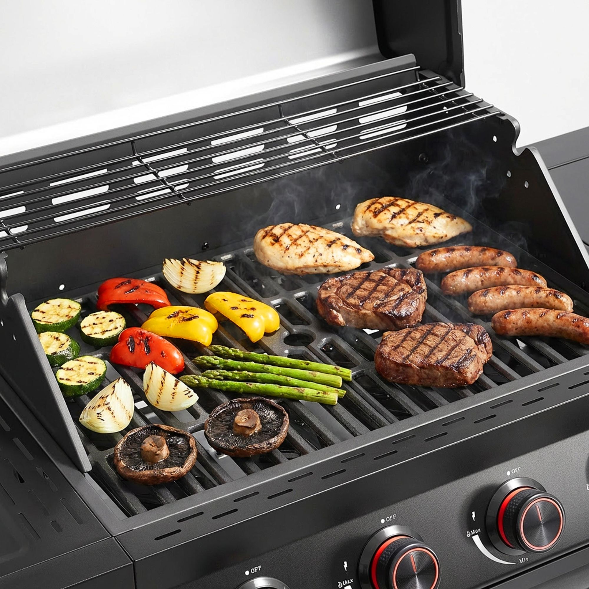 Grill gazowy Ogrodowy żeliwny LEHMANN HOUSTON  6+1 nierdzewny 21 kW +szafka na butlę