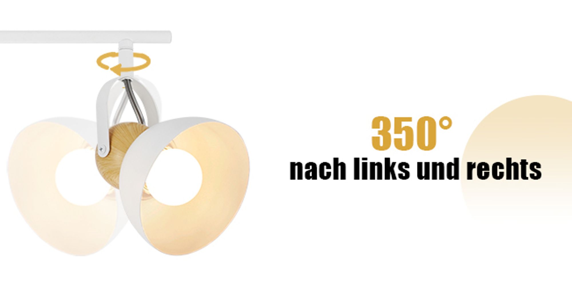 ZMH Deckenstrahler Vintage Weiß Deckenlampe 3 Flammig Retro Deckenspots E27 Küchenlampe Schwenkbar 350° Metall Industrial Innen Deckenleuchte für Küche Flur Eingang Wohnzimmer Schlafzimmer