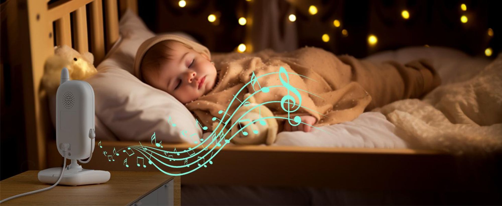 Babyphone mit Kamera Video Baby Monitor 2,4 GHz Gegensprechfunktion ECO Modus Lange Akkulaufzeit Nachtsicht Temperatursensor Schlaflieder