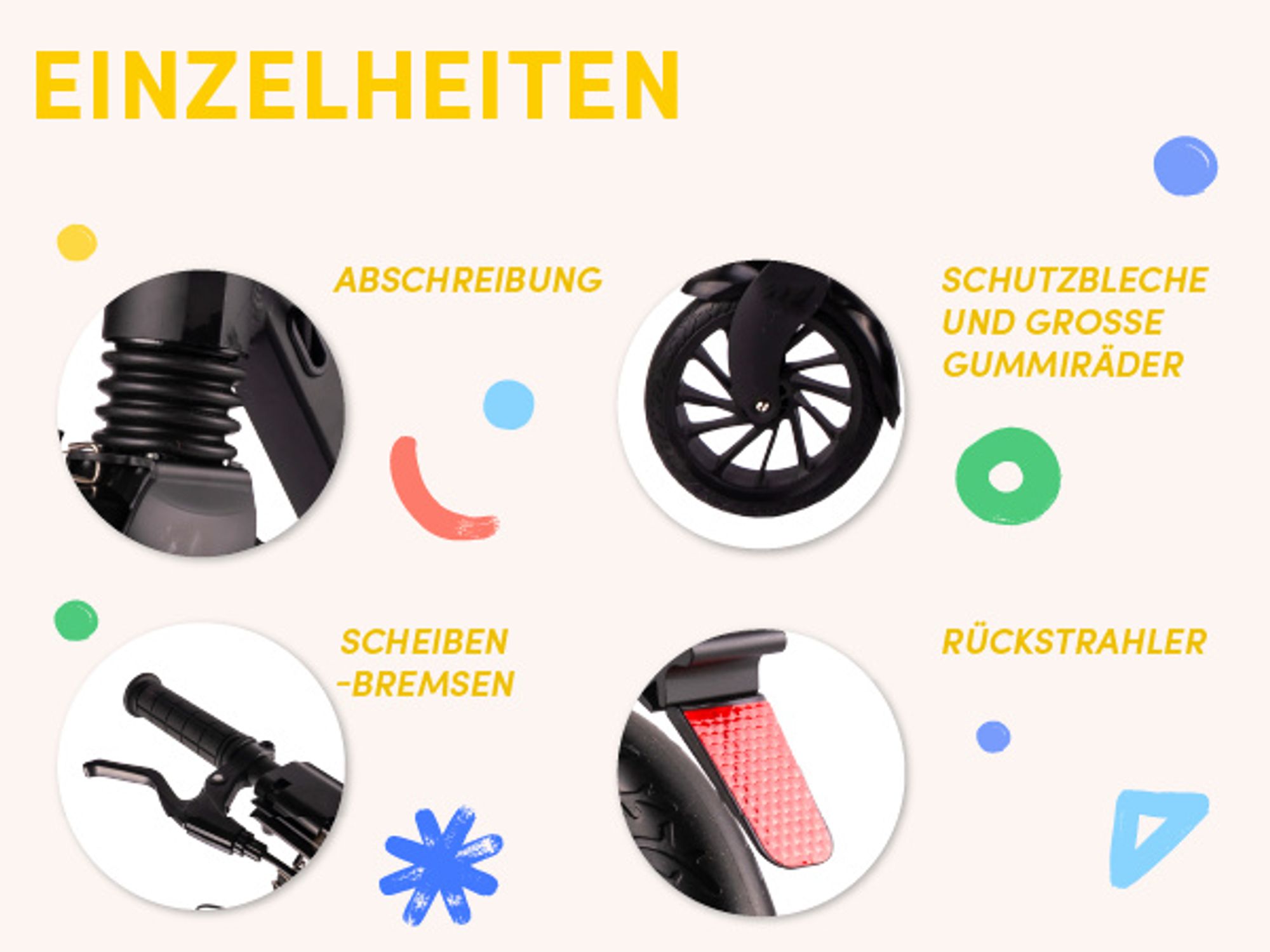 Malplay Kinder Roller ab 2 Jahre für Kinder Scooter mit Flaschenhalter, Gurt Stoßdämpfung, Gross bis zu 100 kg Cityroller