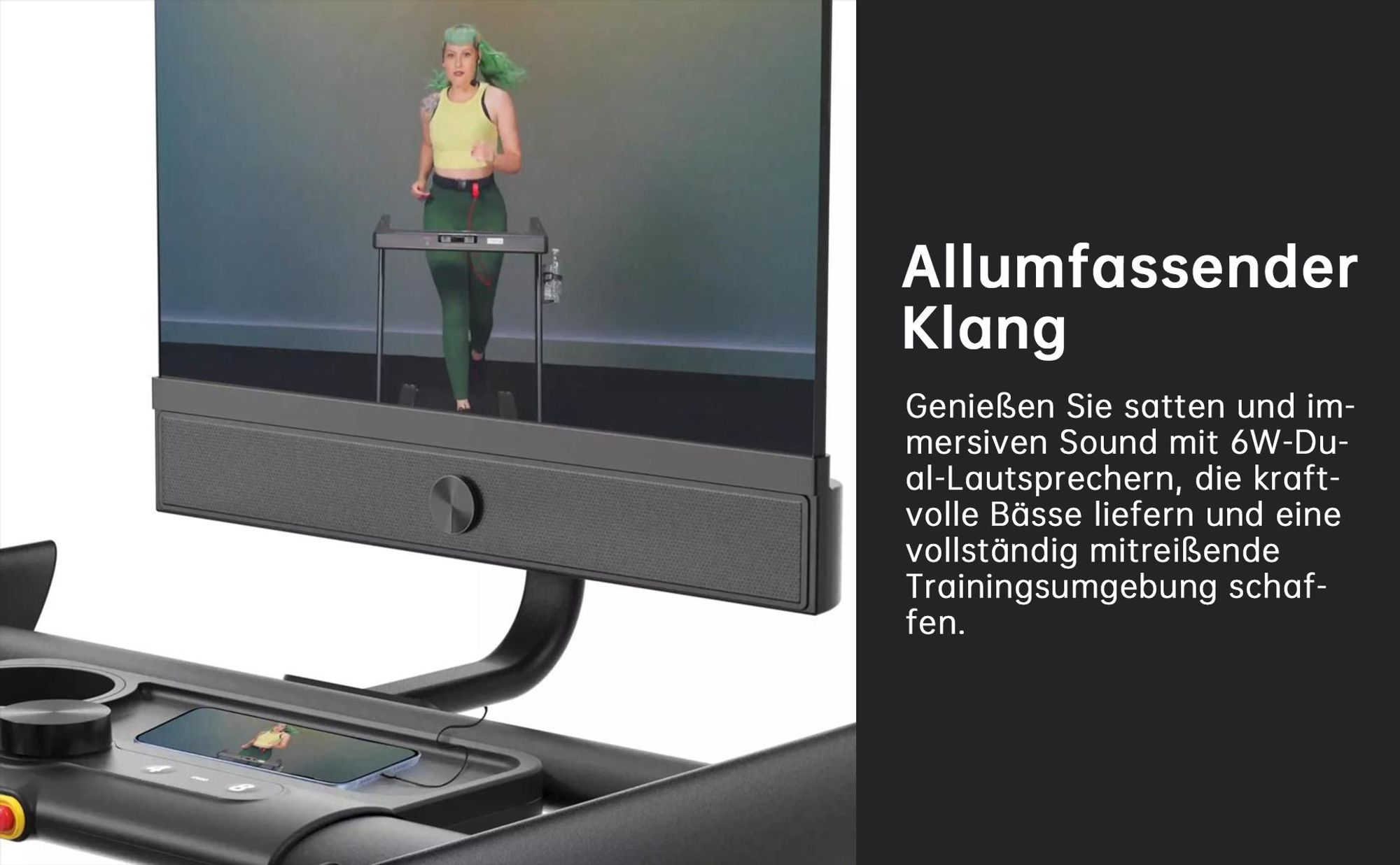 YESOUL T3 PLUS 21,5" FHD běžecký pás s 10% automatickým sklonem, bezkartáčovým motorem, otočnou 360° obrazovkou a zrcadlením, skládací